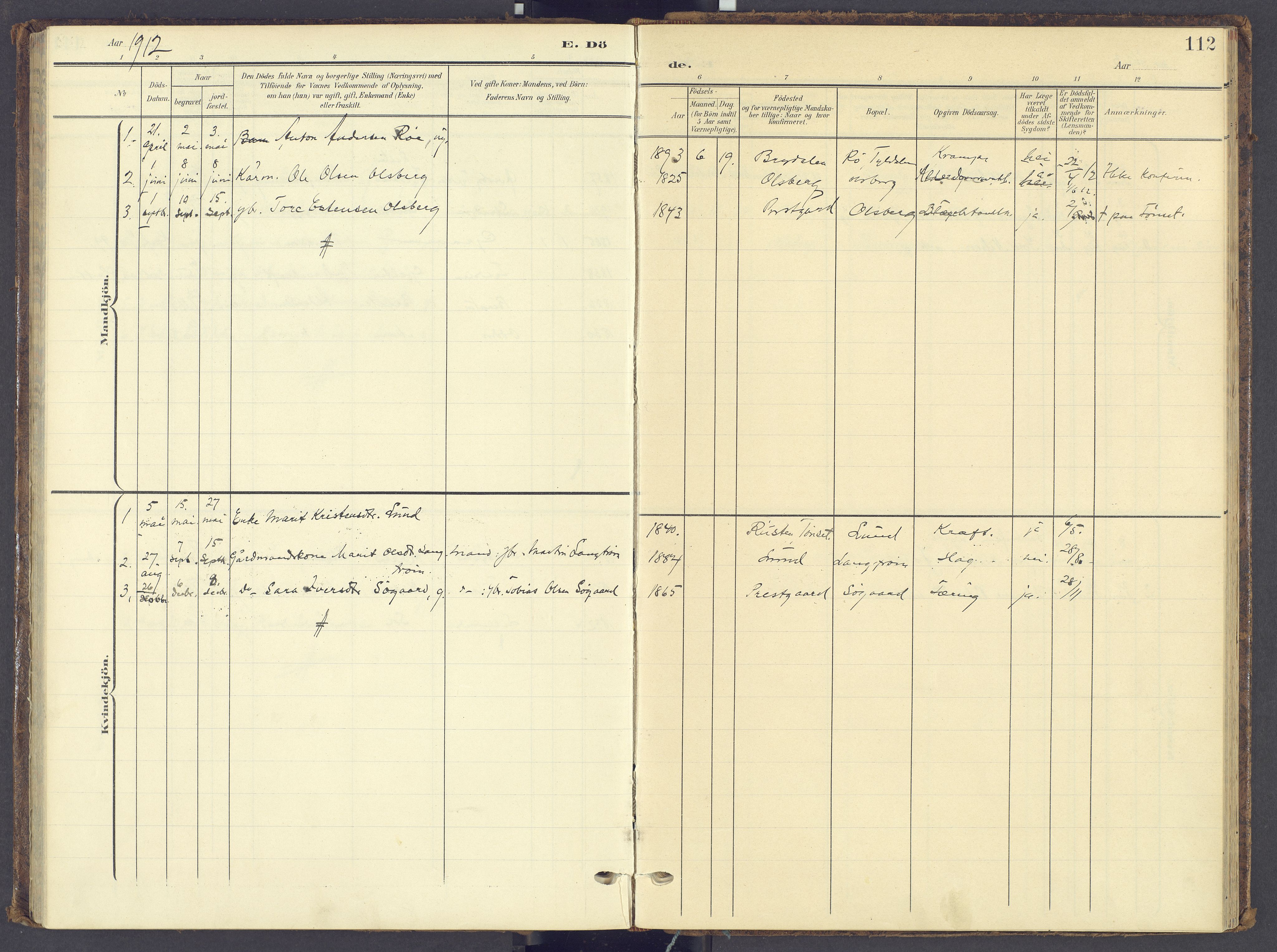 Tynset prestekontor, AV/SAH-PREST-058/H/Ha/Haa/L0028: Parish register (official) no. 28, 1902-1929, p. 112