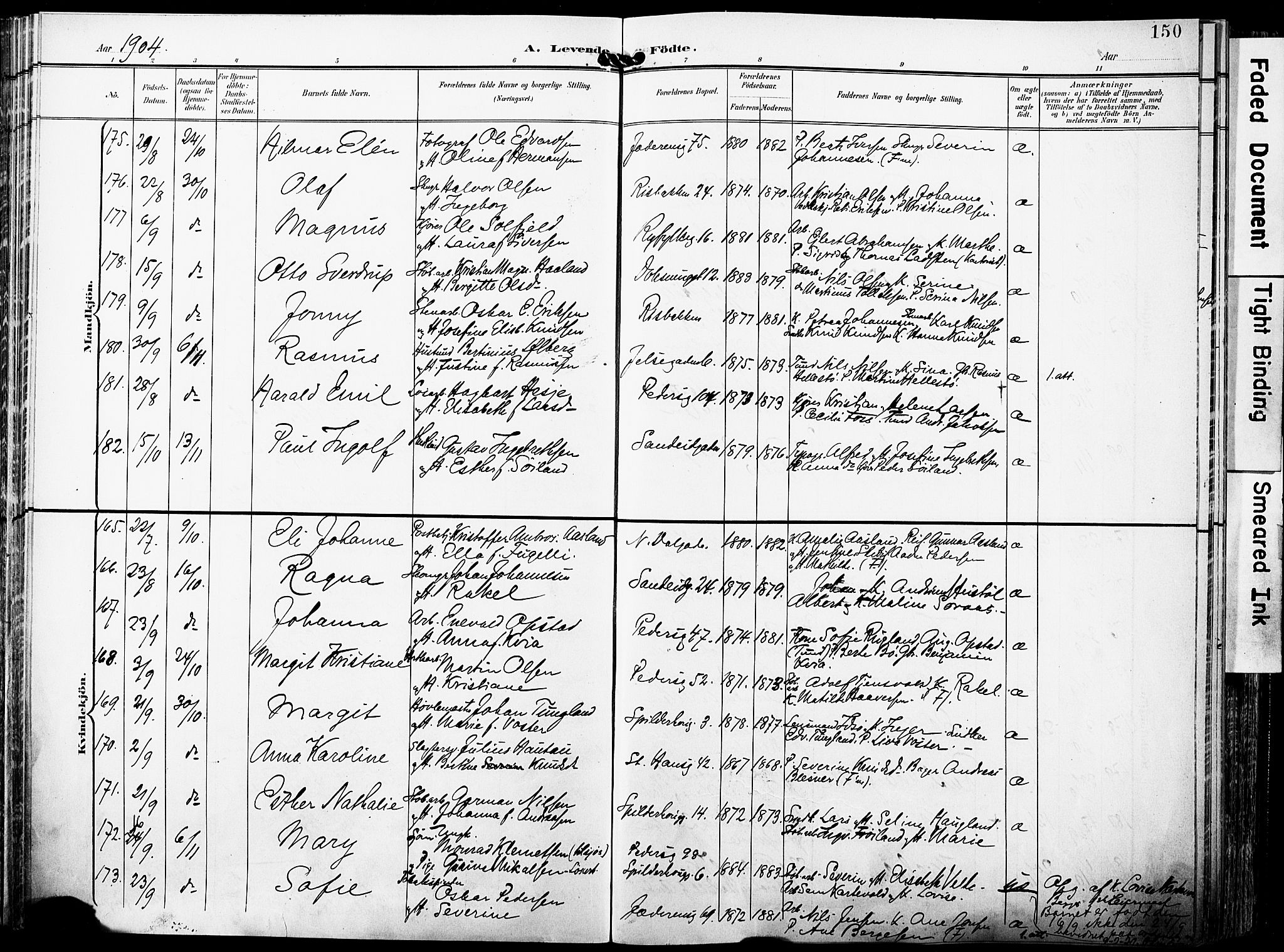 St. Johannes sokneprestkontor, AV/SAST-A-101814/001/30/30BA/L0007: Parish register (official) no. A 7, 1900-1910, p. 150