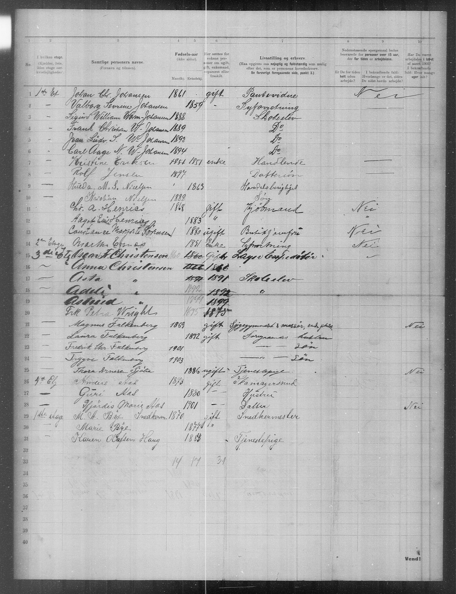 OBA, Municipal Census 1903 for Kristiania, 1903, p. 9727