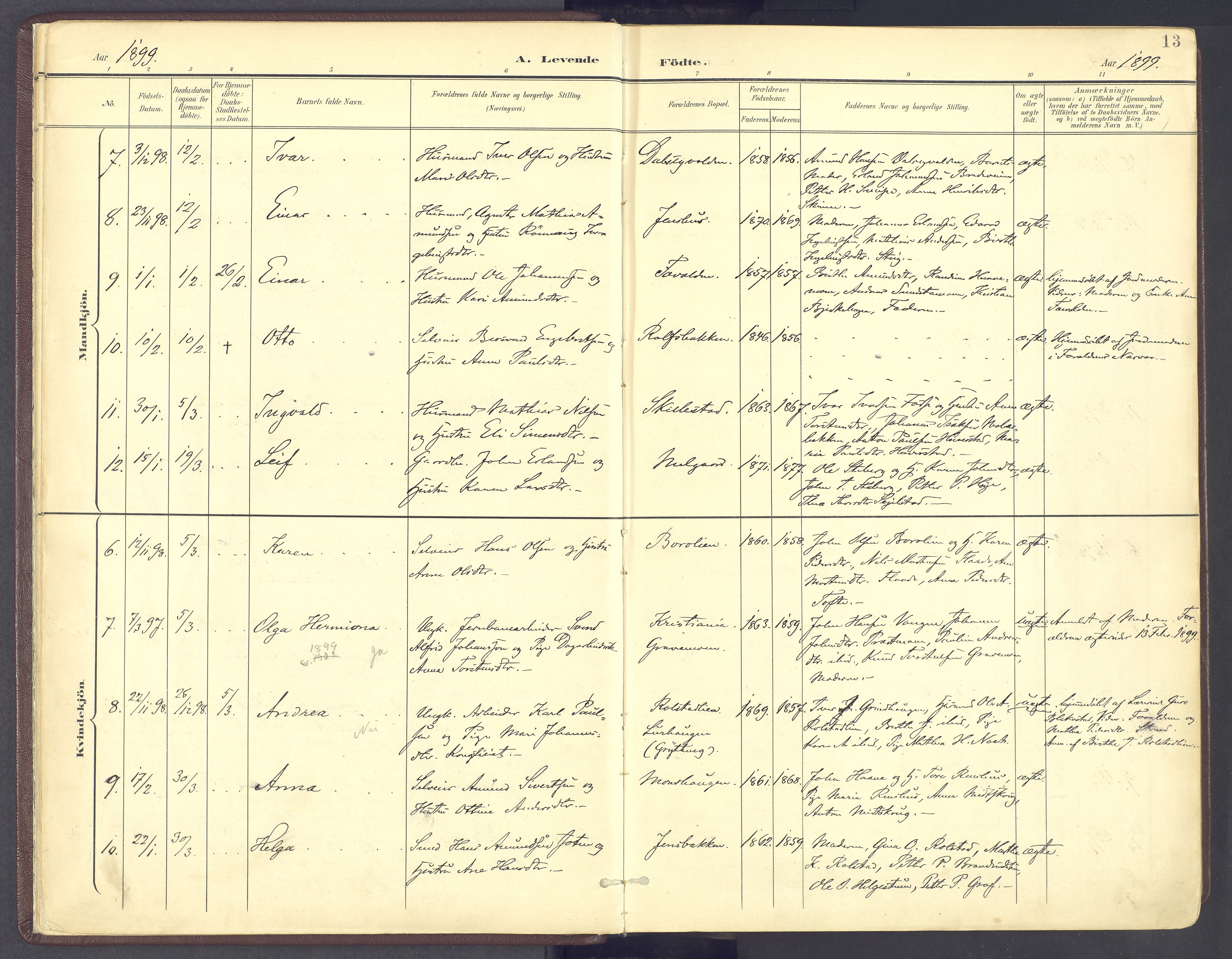 Sør-Fron prestekontor, SAH/PREST-010/H/Ha/Haa/L0004: Parish register (official) no. 4, 1898-1919, p. 13