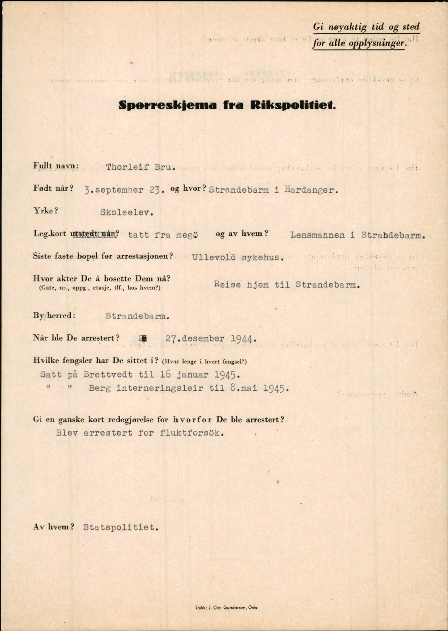 Rikspolitisjefen, AV/RA-S-1560/L/L0002: Berg, Alf - Bråthen, Thorleif, 1940-1945, p. 1102