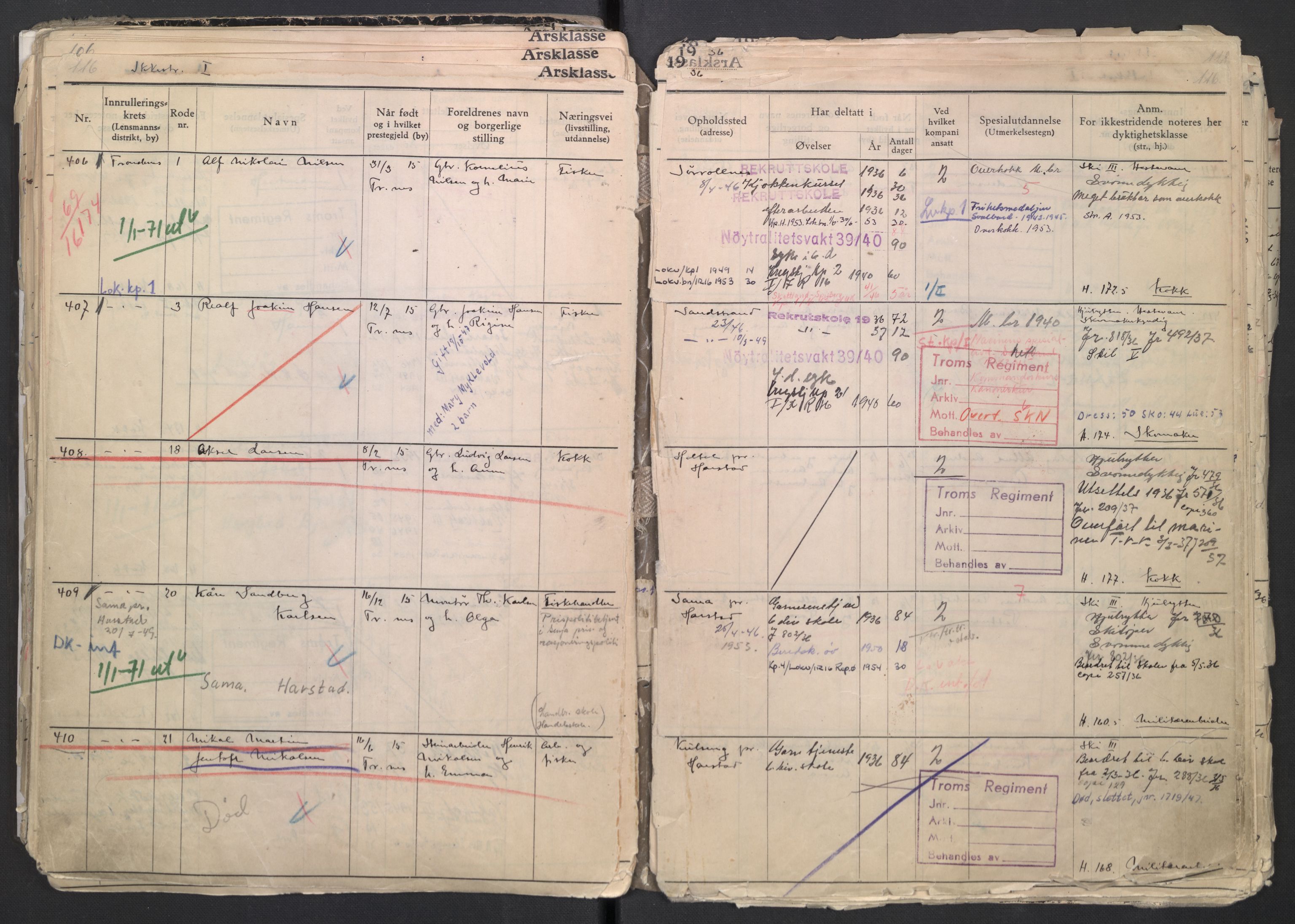 Forsvaret, Troms infanteriregiment nr. 16, AV/RA-RAFA-3146/P/Pa/L0007/0001: Ruller / Rulle for regimentets menige mannskaper, årsklasse 1936, 1936, p. 116