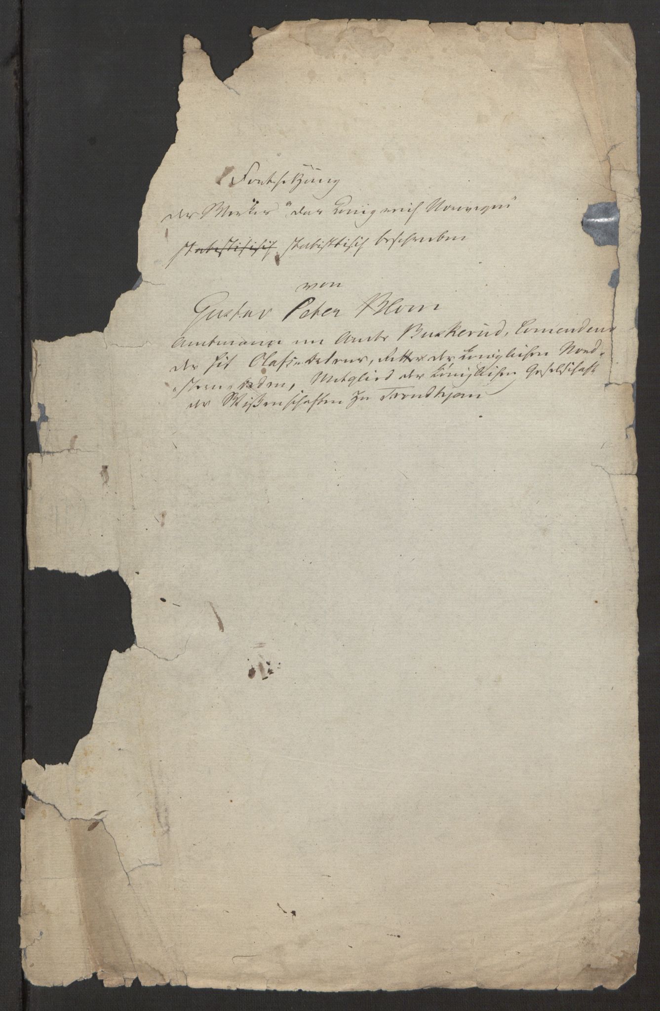 Blom, Gustav Peter, RA/PA-0568/F/L0001/0003: Brev og manuskripter / Historiske beskrivelser, bl.a. "Norges Statsforandring i Aaret 1814" - ufullstendig konsept, 1814, p. 3