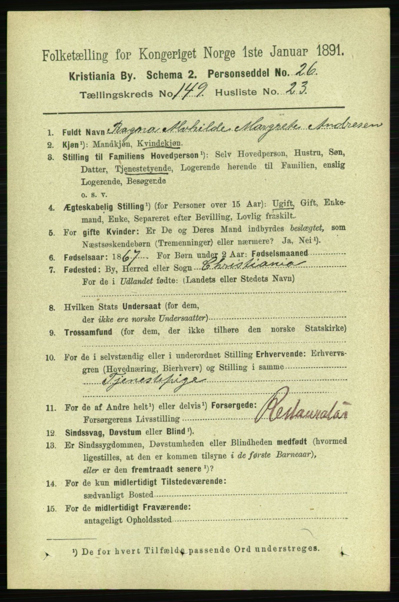 RA, 1891 census for 0301 Kristiania, 1891, p. 83635