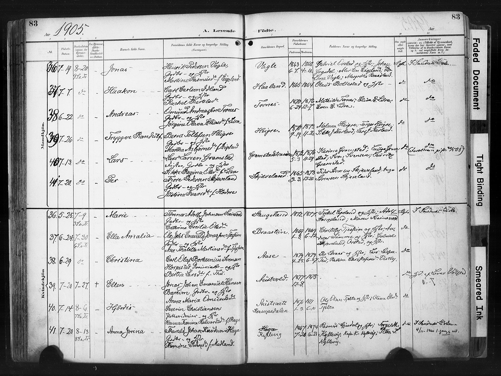 Høyland sokneprestkontor, AV/SAST-A-101799/001/30BA/L0015: Parish register (official) no. A 14, 1899-1911, p. 83