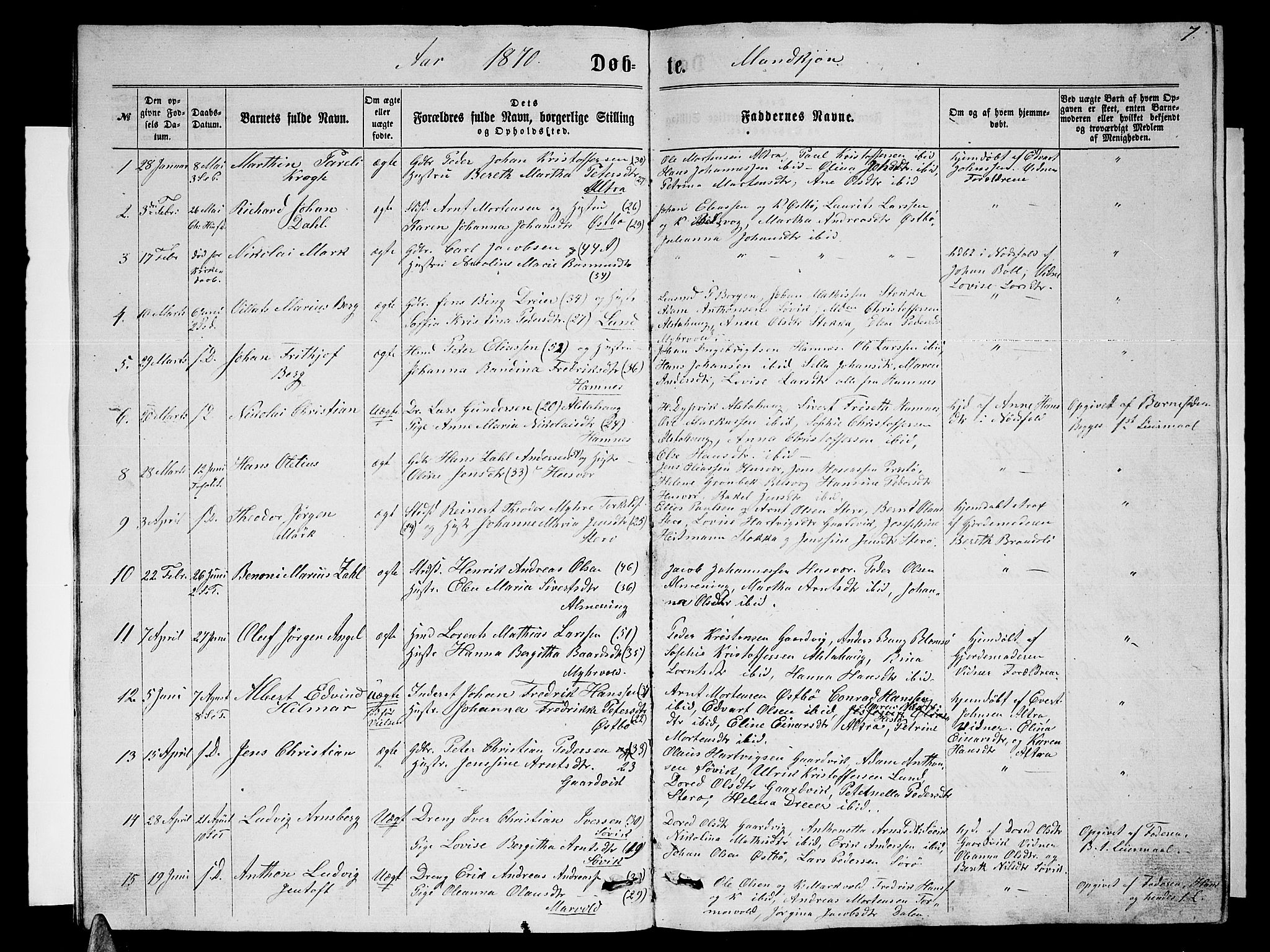 Ministerialprotokoller, klokkerbøker og fødselsregistre - Nordland, SAT/A-1459/830/L0461: Parish register (copy) no. 830C03, 1866-1881, p. 7