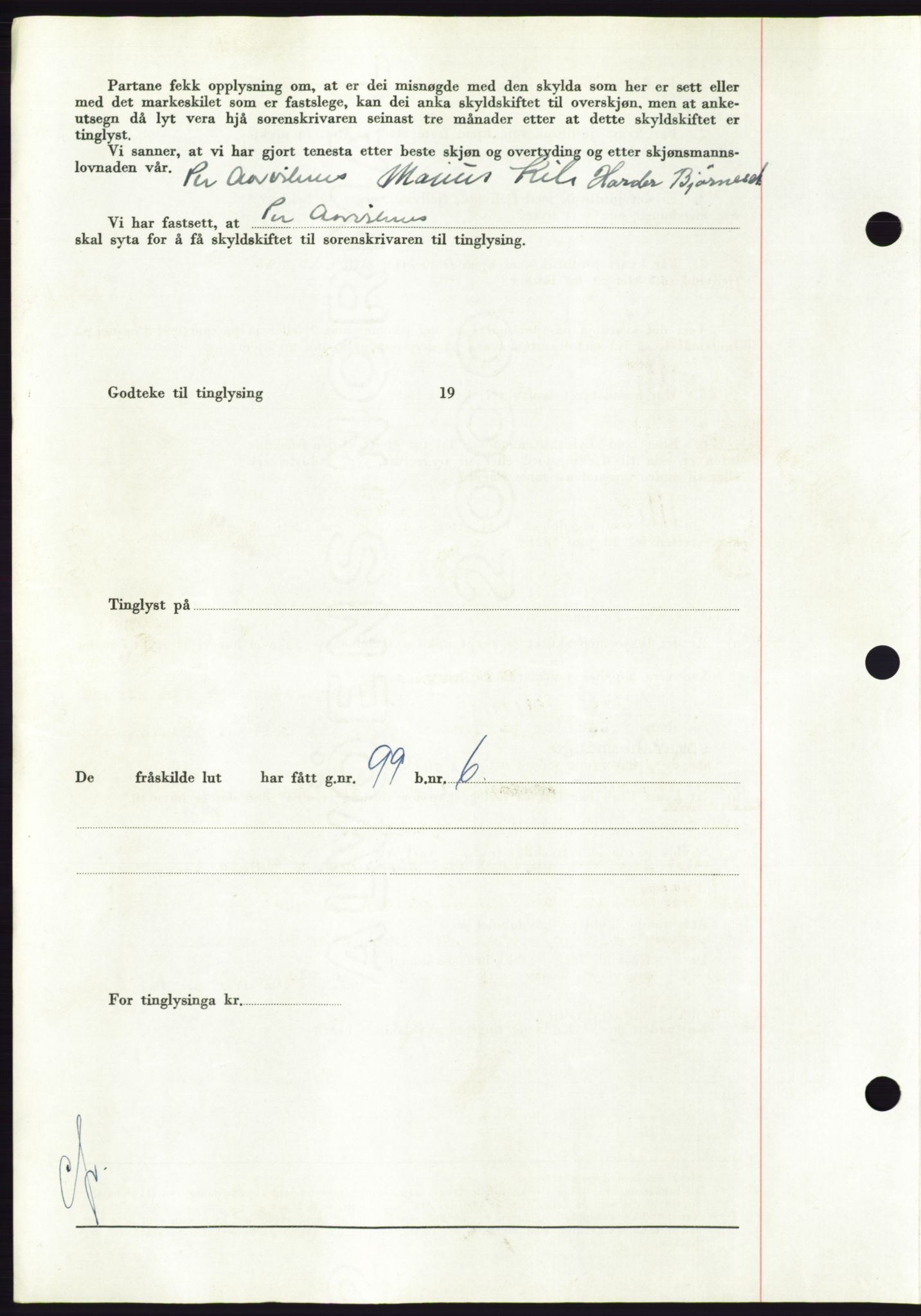 Søre Sunnmøre sorenskriveri, AV/SAT-A-4122/1/2/2C/L0087: Mortgage book no. 13A, 1950-1950, Diary no: : 1011/1950