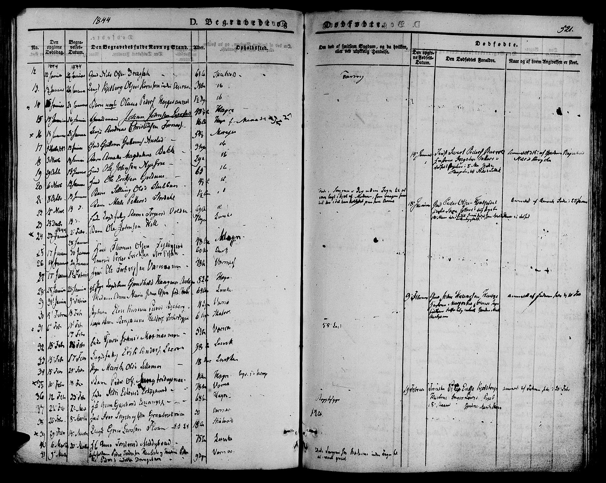 Ministerialprotokoller, klokkerbøker og fødselsregistre - Nord-Trøndelag, SAT/A-1458/709/L0072: Parish register (official) no. 709A12, 1833-1844, p. 521