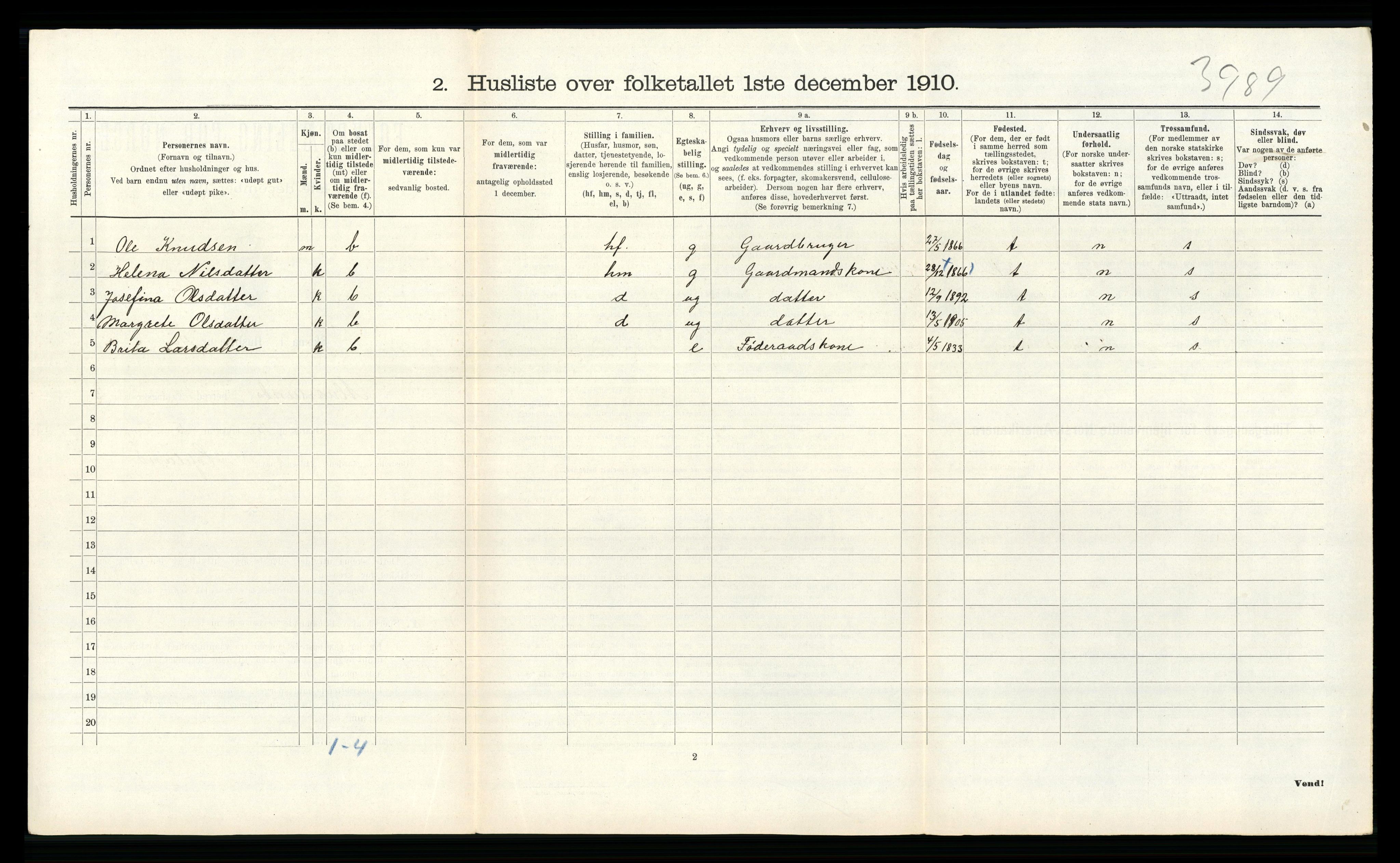 RA, 1910 census for Alversund, 1910, p. 267