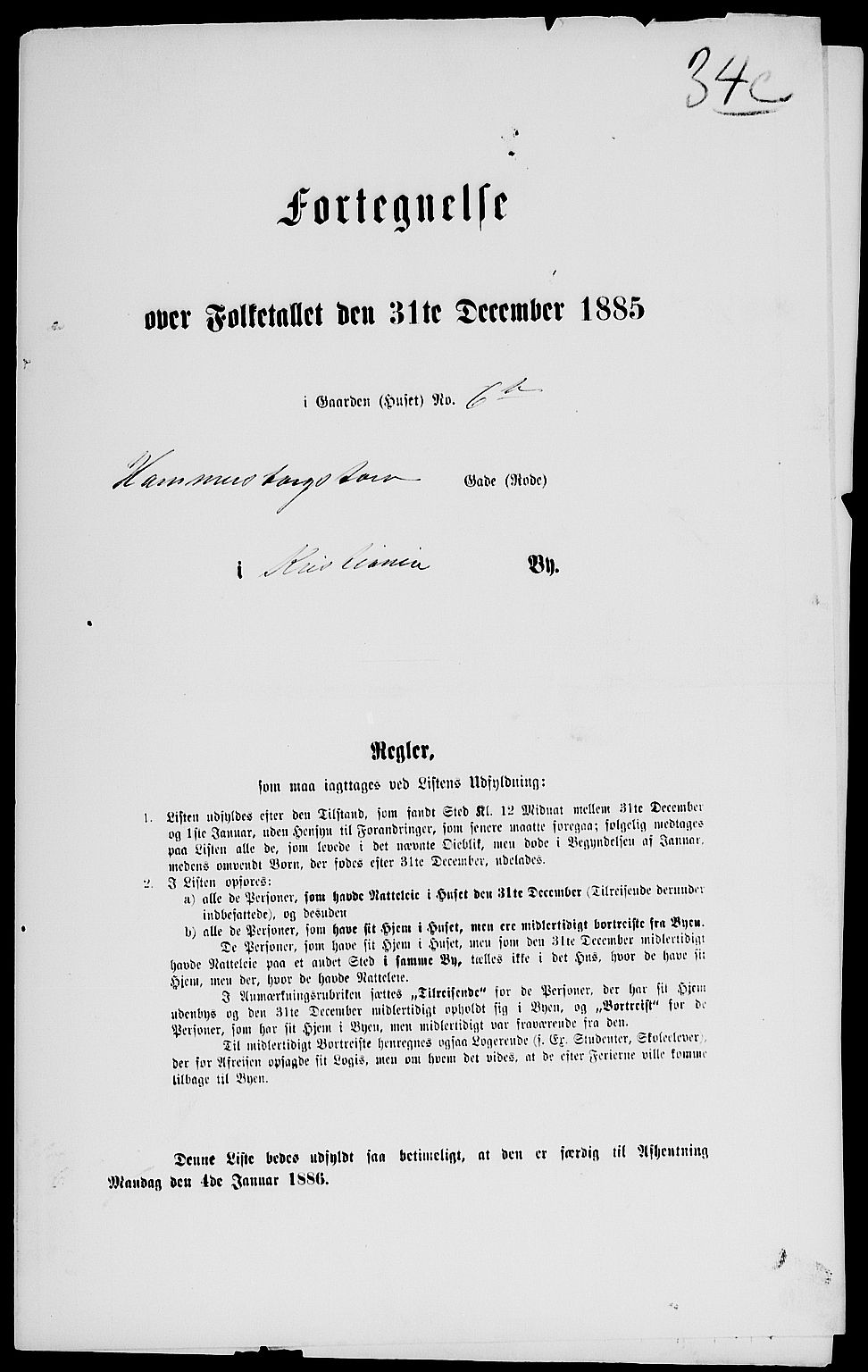 RA, 1885 census for 0301 Kristiania, 1885, p. 1599