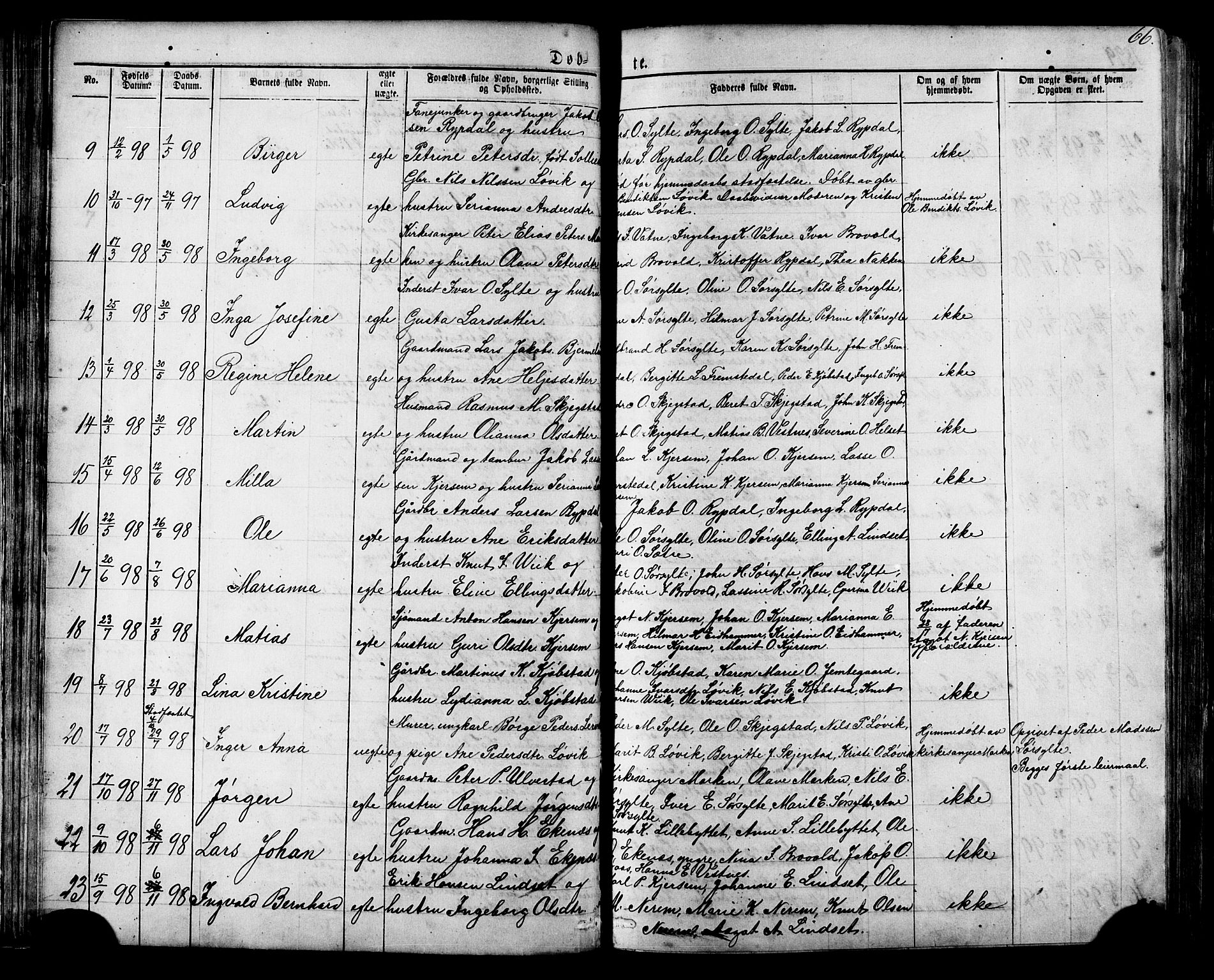 Ministerialprotokoller, klokkerbøker og fødselsregistre - Møre og Romsdal, AV/SAT-A-1454/541/L0547: Parish register (copy) no. 541C02, 1867-1921, p. 66