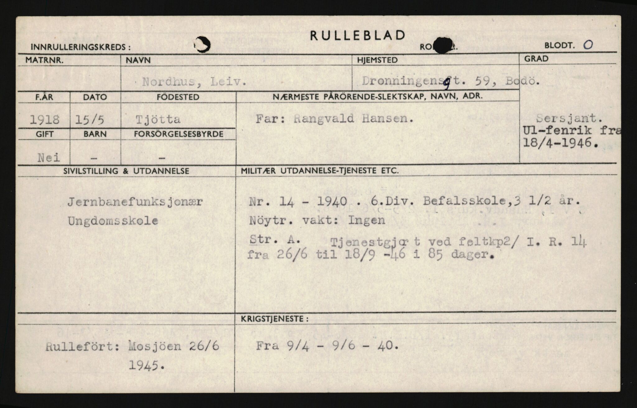 Forsvaret, Sør-Hålogaland landforsvar, AV/RA-RAFA-2552/P/Pa/L0303: Personellmapper for slettet personell, yrkesbefal og vernepliktig befal, født 1917-1920, 1936-1980, p. 349