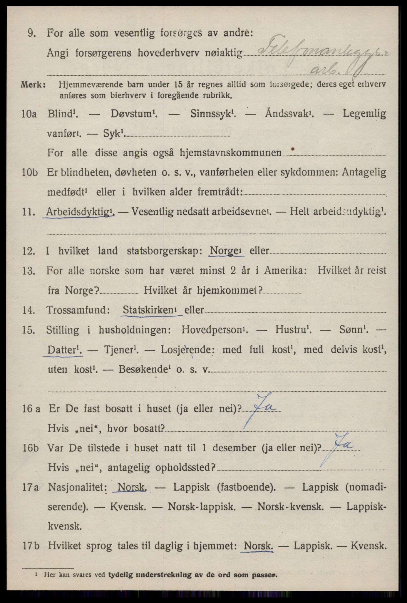 SAT, 1920 census for Soknedal, 1920, p. 4591