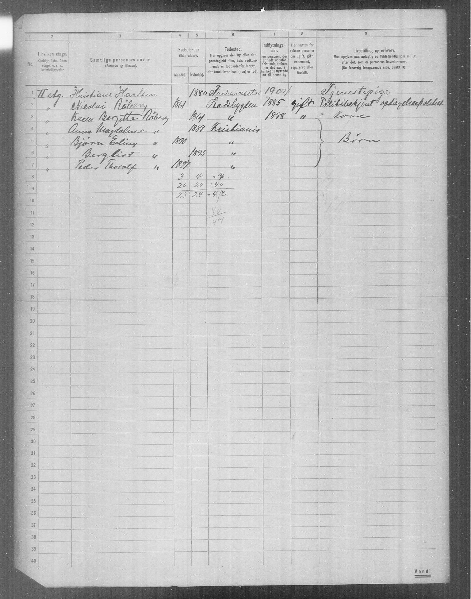 OBA, Municipal Census 1904 for Kristiania, 1904, p. 23064