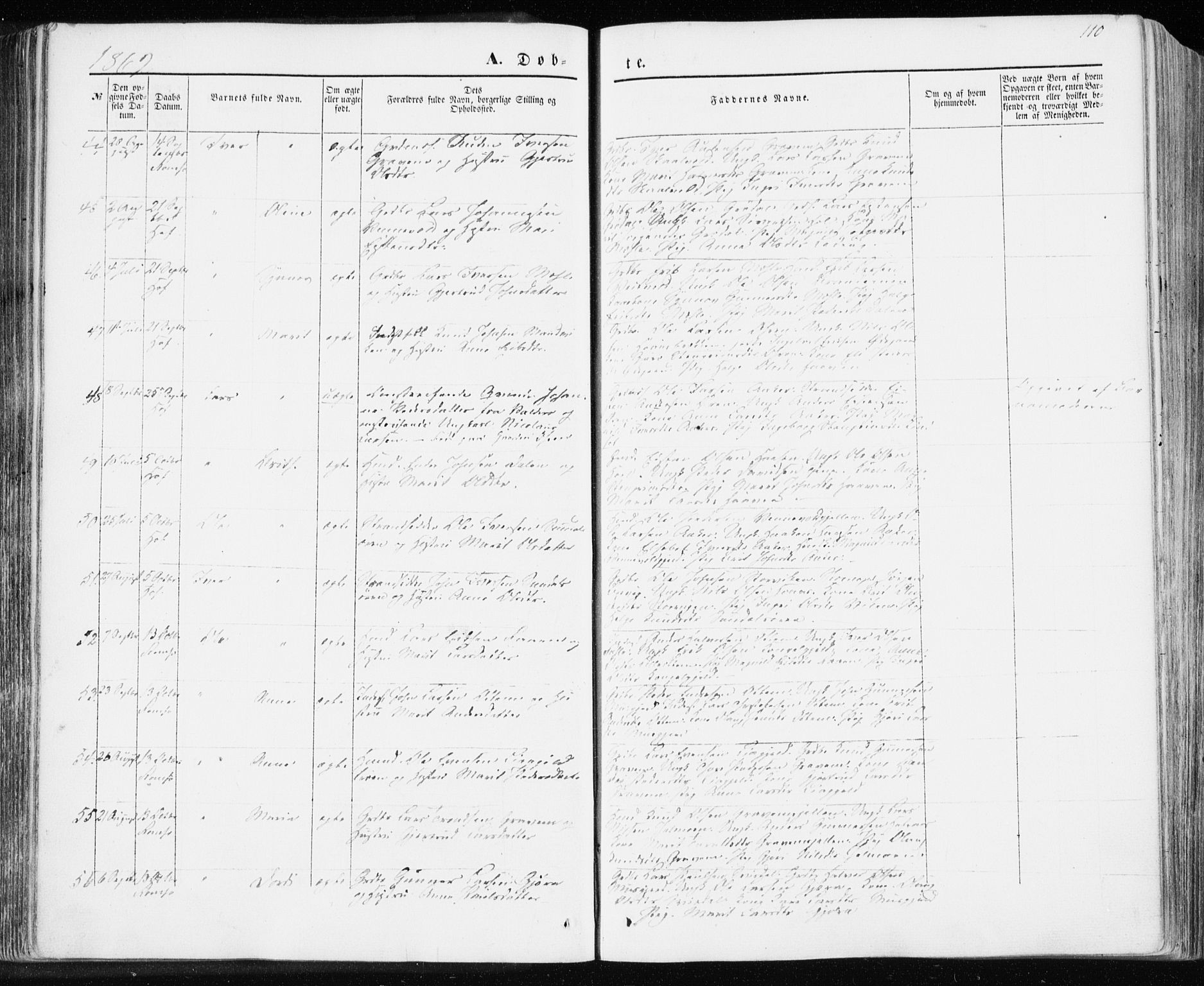 Ministerialprotokoller, klokkerbøker og fødselsregistre - Møre og Romsdal, SAT/A-1454/590/L1013: Parish register (official) no. 590A05, 1847-1877, p. 110