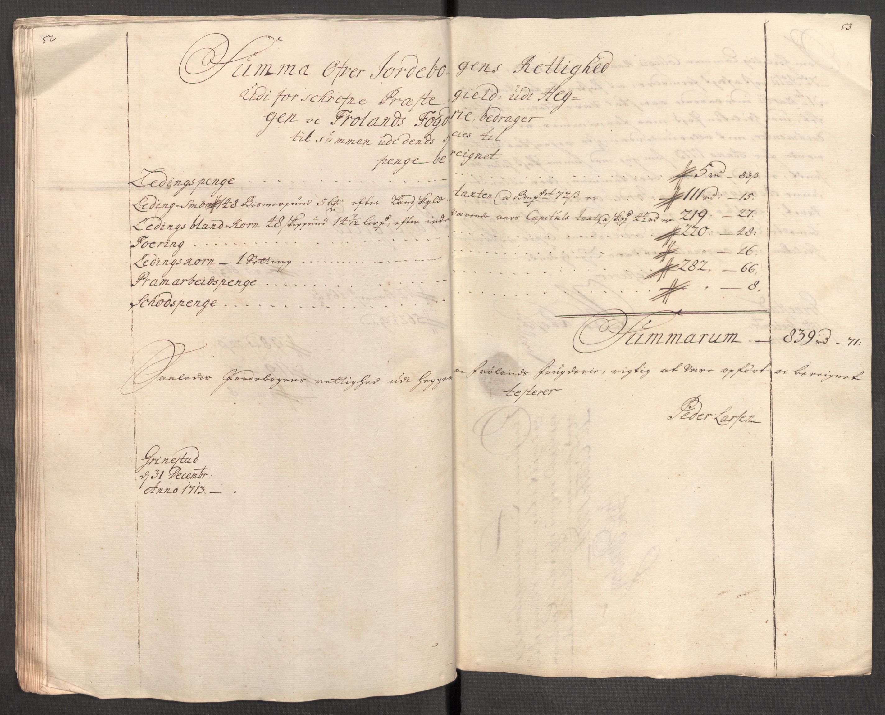 Rentekammeret inntil 1814, Reviderte regnskaper, Fogderegnskap, AV/RA-EA-4092/R07/L0306: Fogderegnskap Rakkestad, Heggen og Frøland, 1713, p. 328