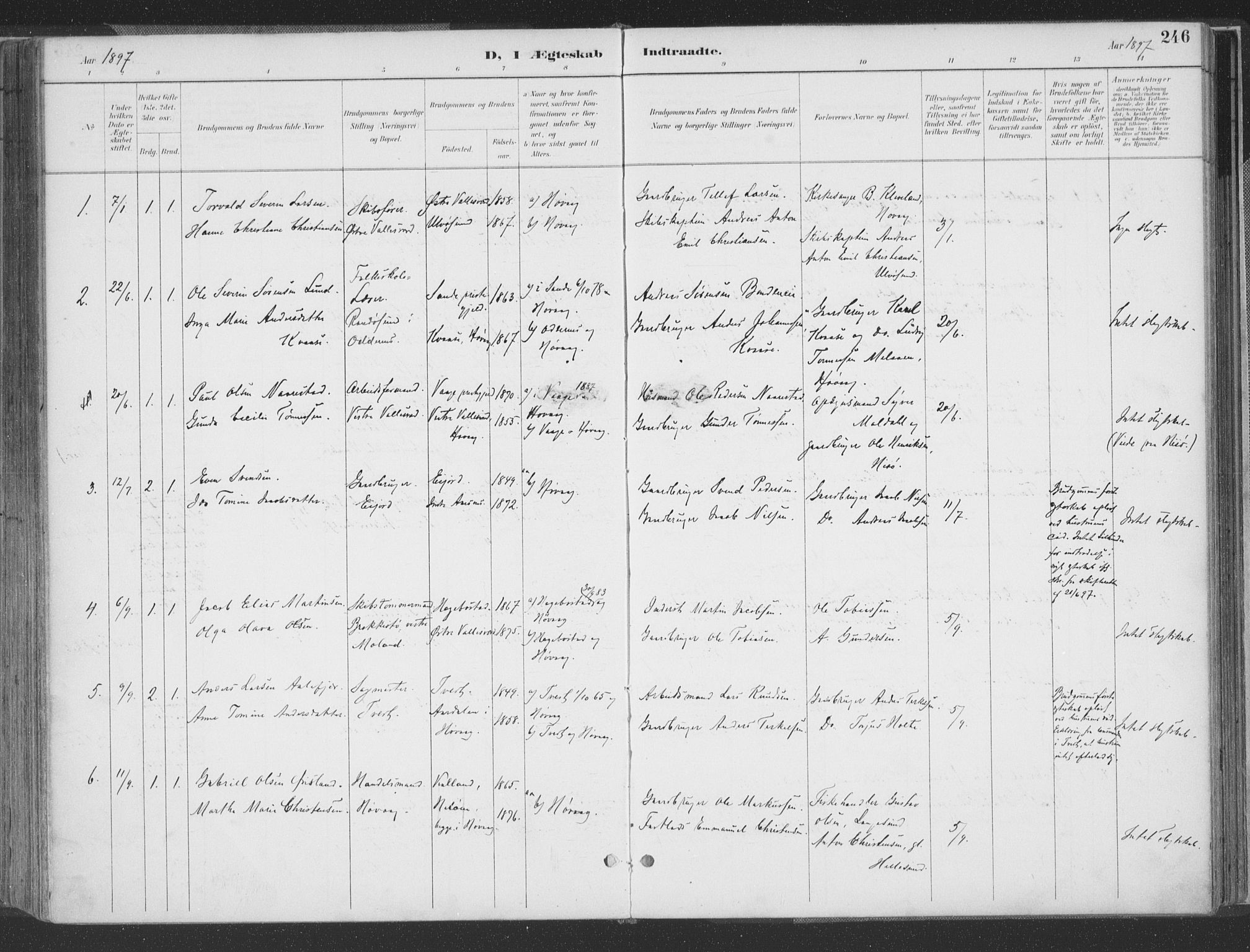 Høvåg sokneprestkontor, AV/SAK-1111-0025/F/Fa/L0006: Parish register (official) no. A 6, 1894-1923, p. 246