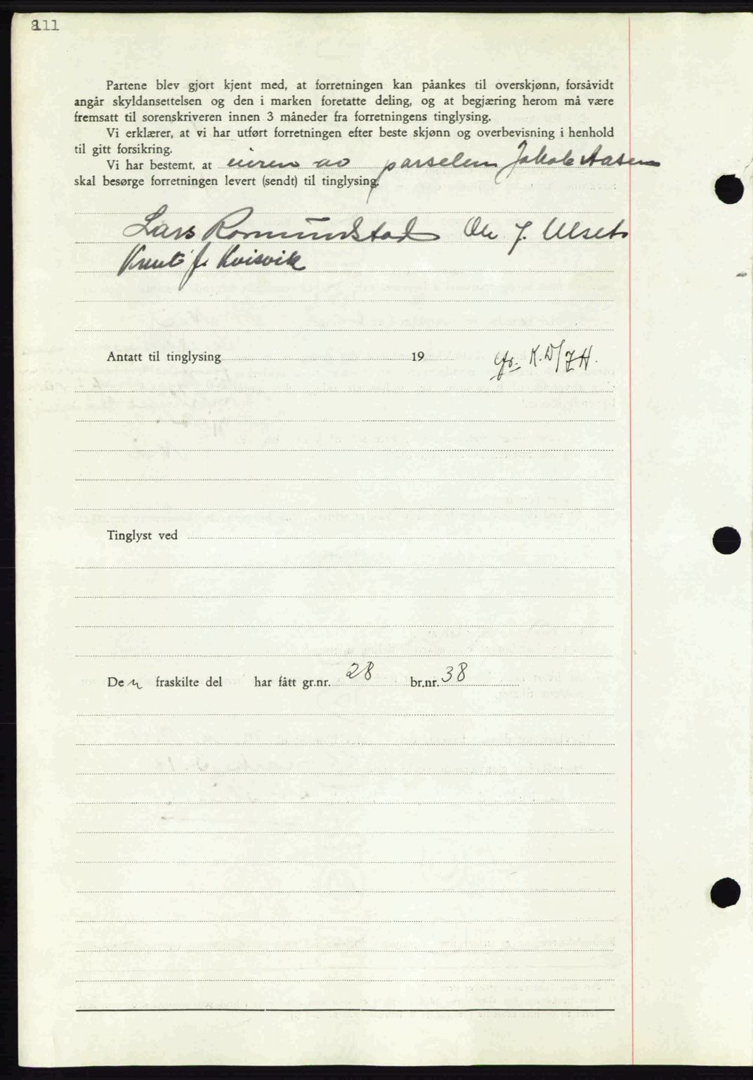 Nordmøre sorenskriveri, AV/SAT-A-4132/1/2/2Ca: Mortgage book no. A82, 1937-1938, Diary no: : 2126/1937