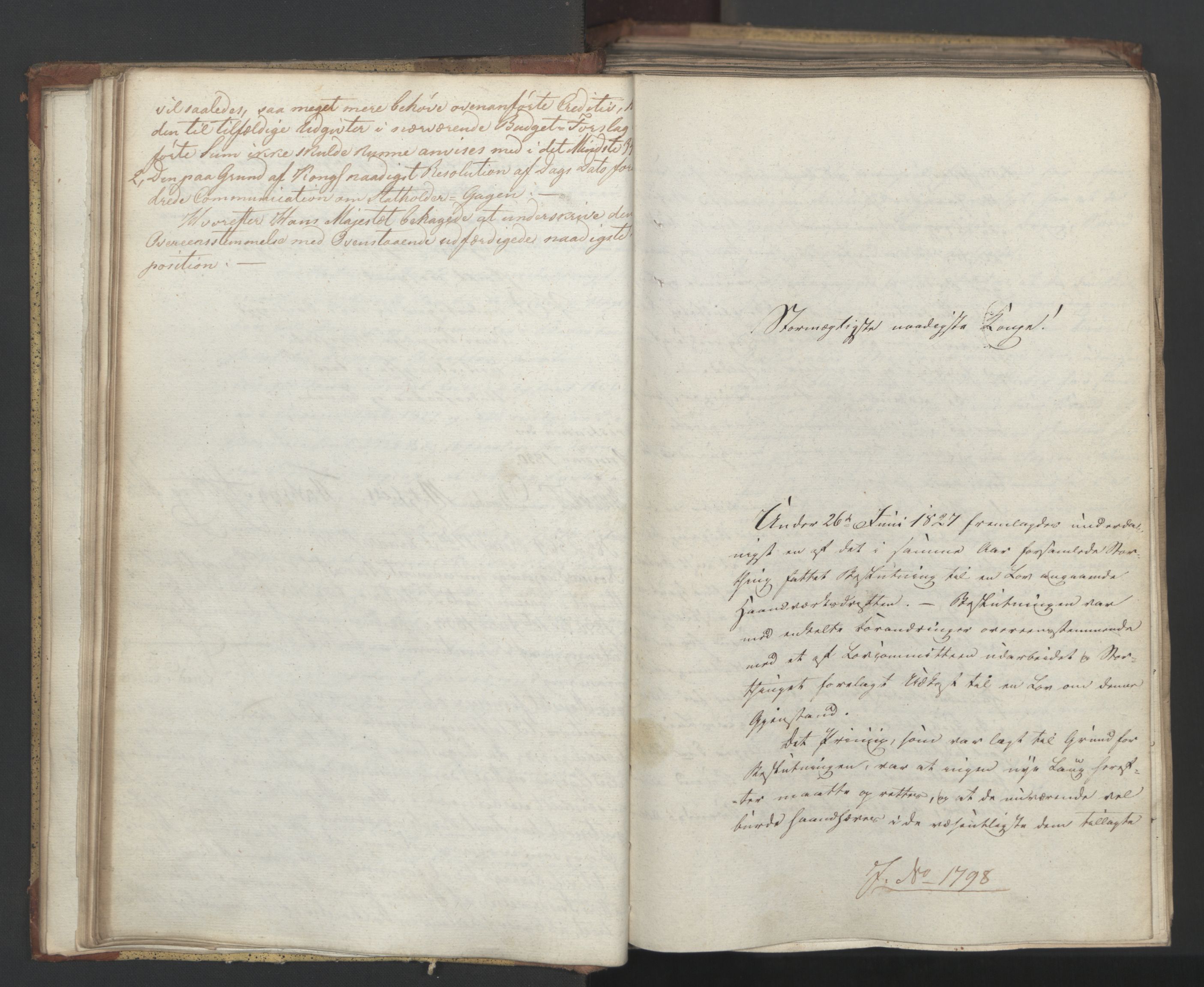 Statsrådsavdelingen i Stockholm, AV/RA-S-1003/D/Da/L0063: Regjeringsinnstillinger nr. 1788-1889, 1830, p. 63