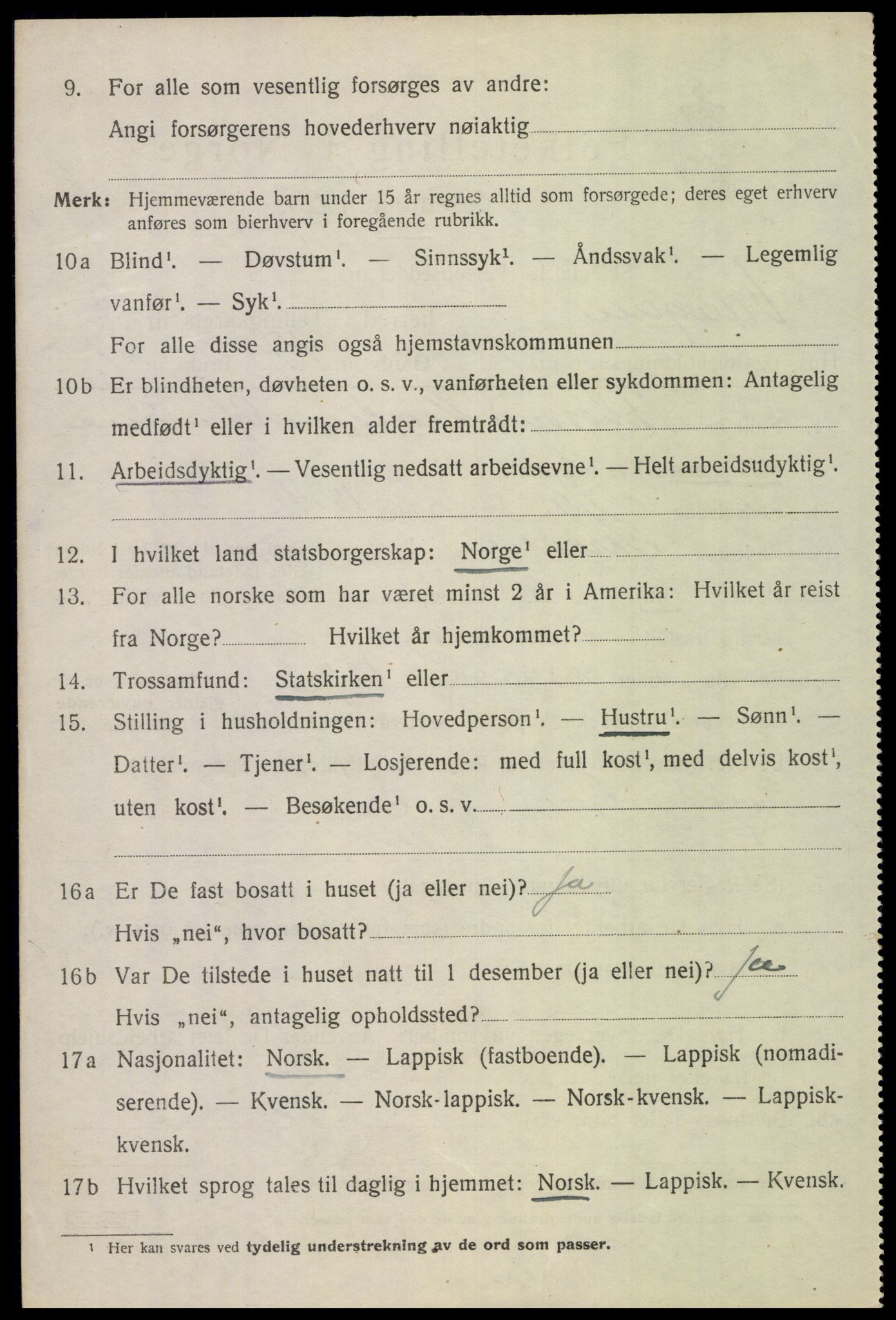 SAT, 1920 census for Vågan, 1920, p. 7298