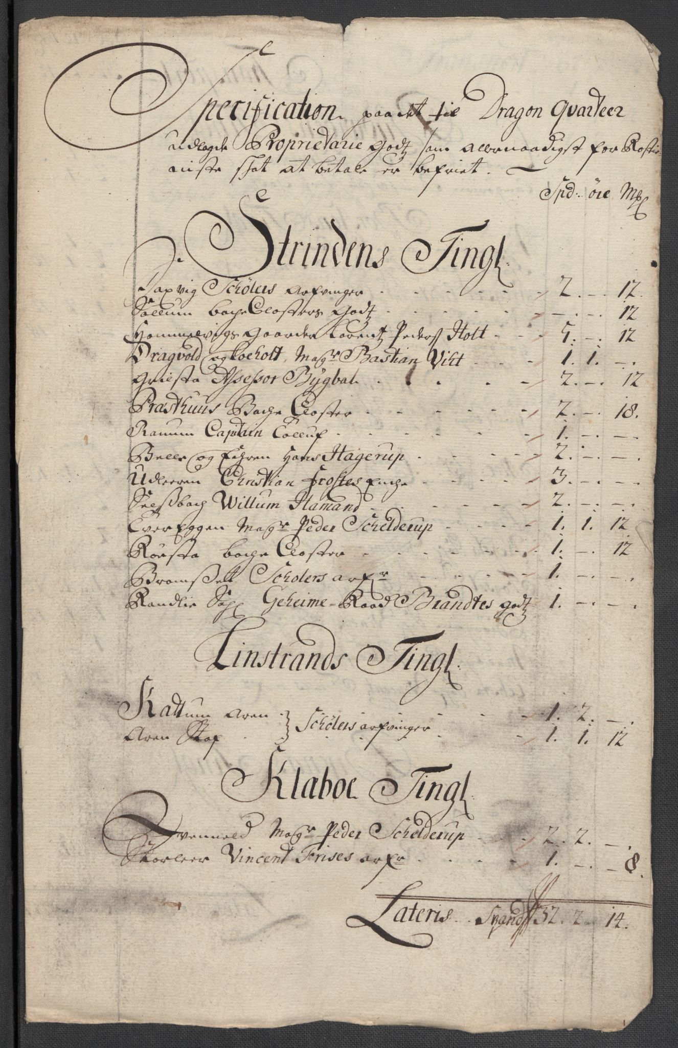 Rentekammeret inntil 1814, Reviderte regnskaper, Fogderegnskap, AV/RA-EA-4092/R61/L4110: Fogderegnskap Strinda og Selbu, 1707-1708, p. 462