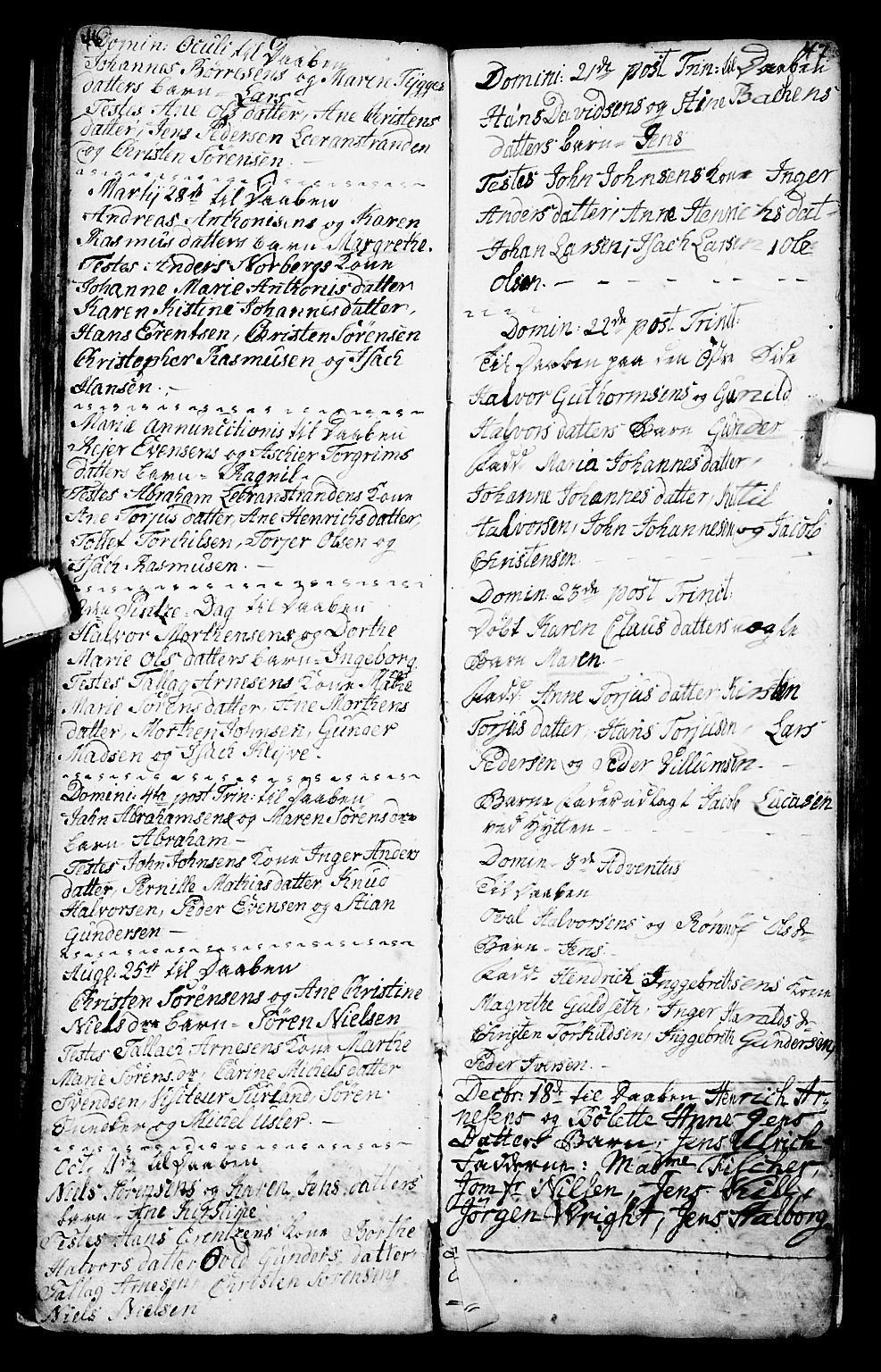 Porsgrunn kirkebøker , SAKO/A-104/G/Ga/L0001: Parish register (copy) no. I 1, 1766-1790, p. 46-47