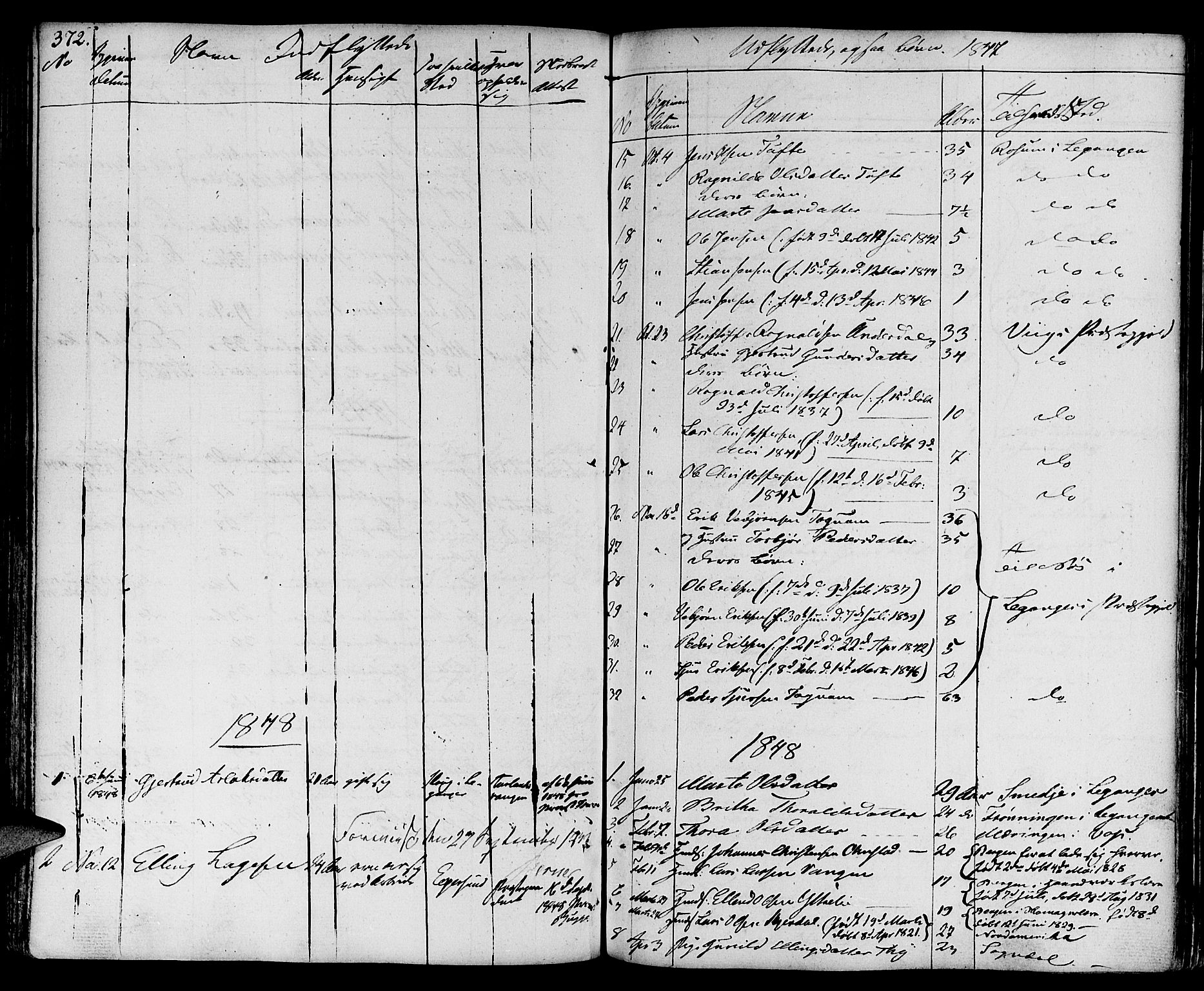 Aurland sokneprestembete, SAB/A-99937/H/Ha/Haa/L0006: Parish register (official) no. A 6, 1821-1859, p. 372