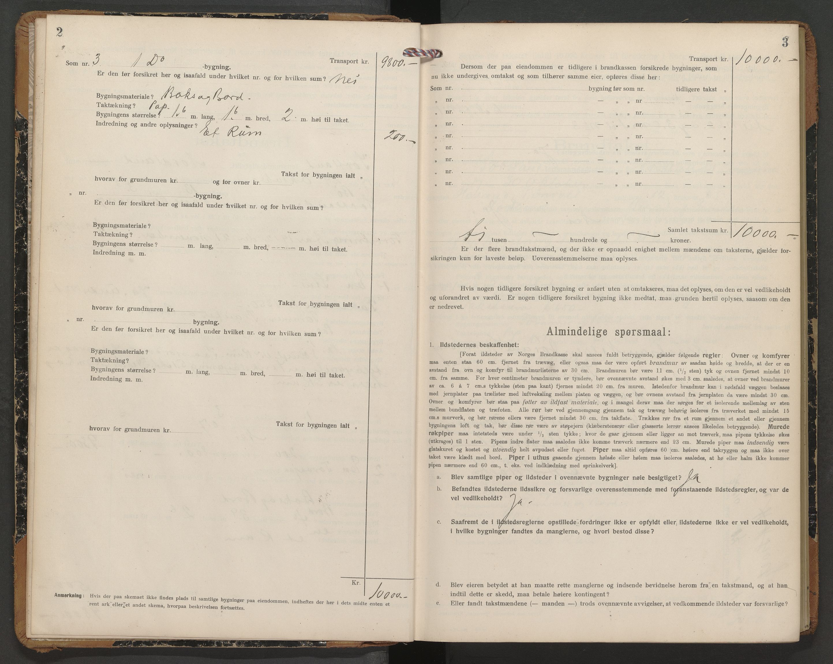 Sortland lensmannskontor, AV/SAT-A-6376/2/Oa/L0004: Branntakstprotokoll, 1917-1919