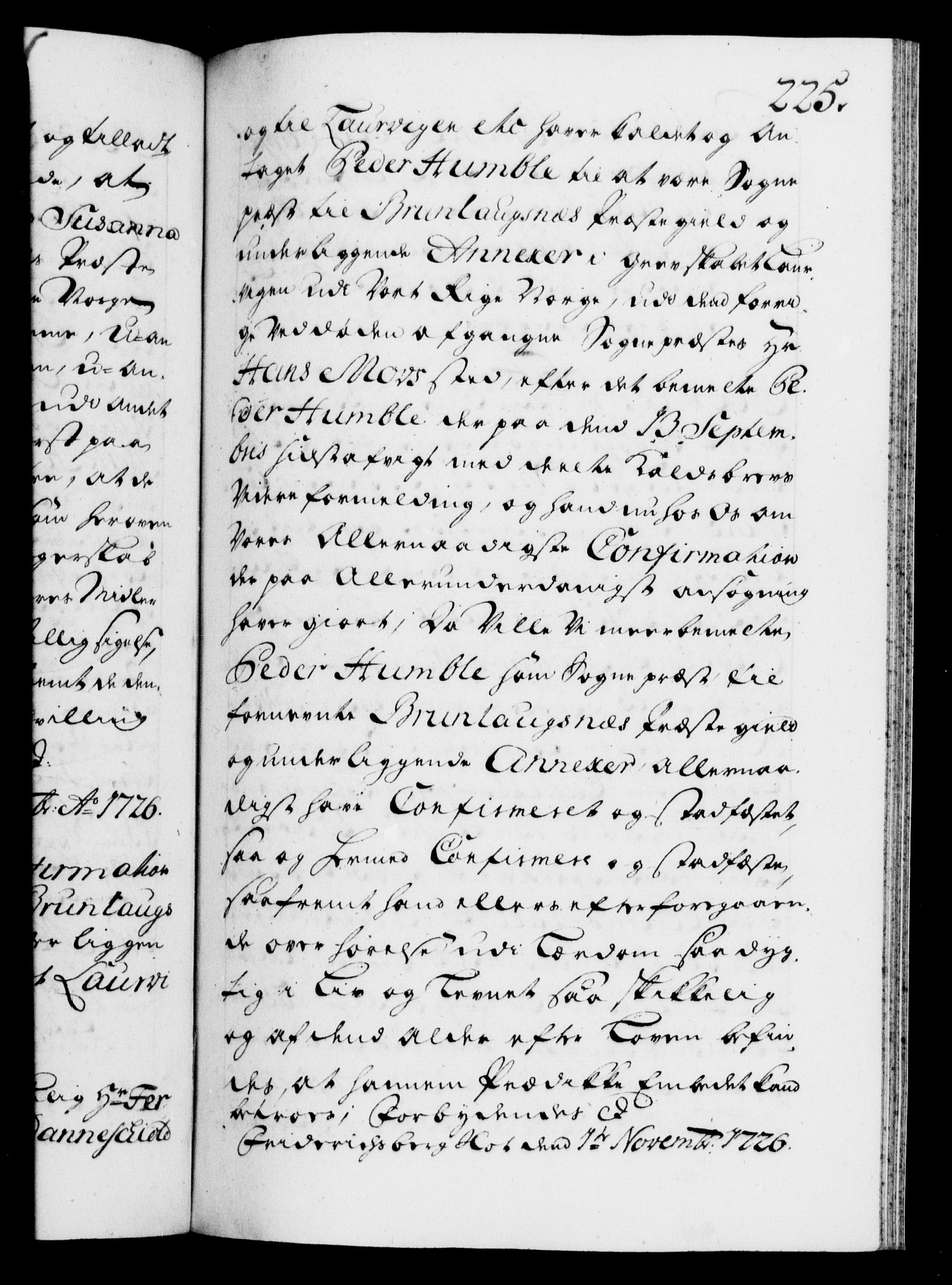 Danske Kanselli 1572-1799, AV/RA-EA-3023/F/Fc/Fca/Fcaa/L0025: Norske registre, 1726-1728, p. 225a