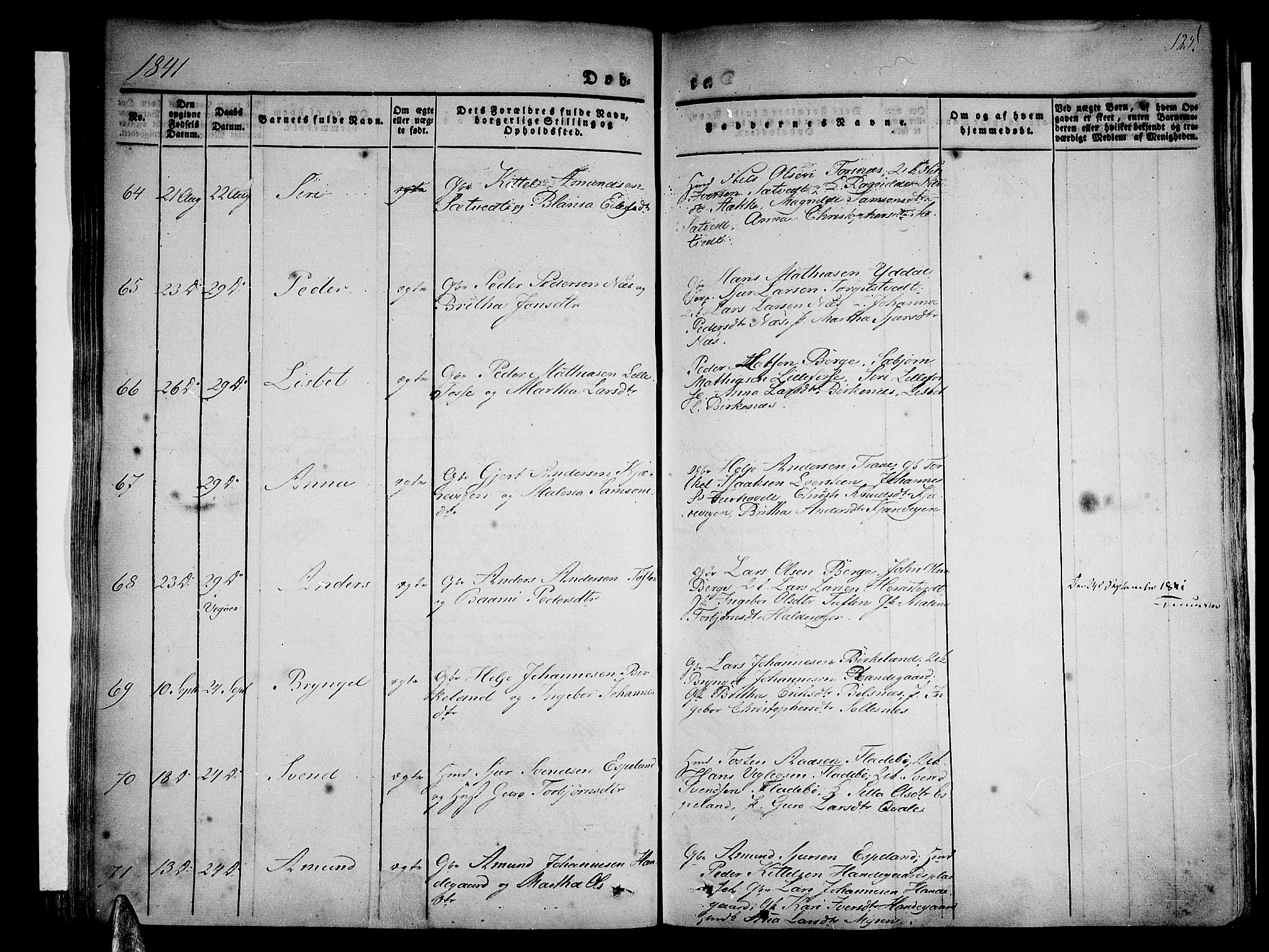 Strandebarm sokneprestembete, AV/SAB-A-78401/H/Haa: Parish register (official) no. A 6, 1826-1843, p. 125