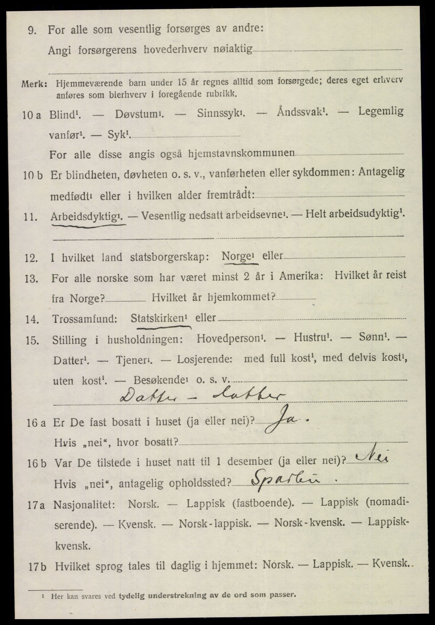 SAT, 1920 census for Beitstad, 1920, p. 1918