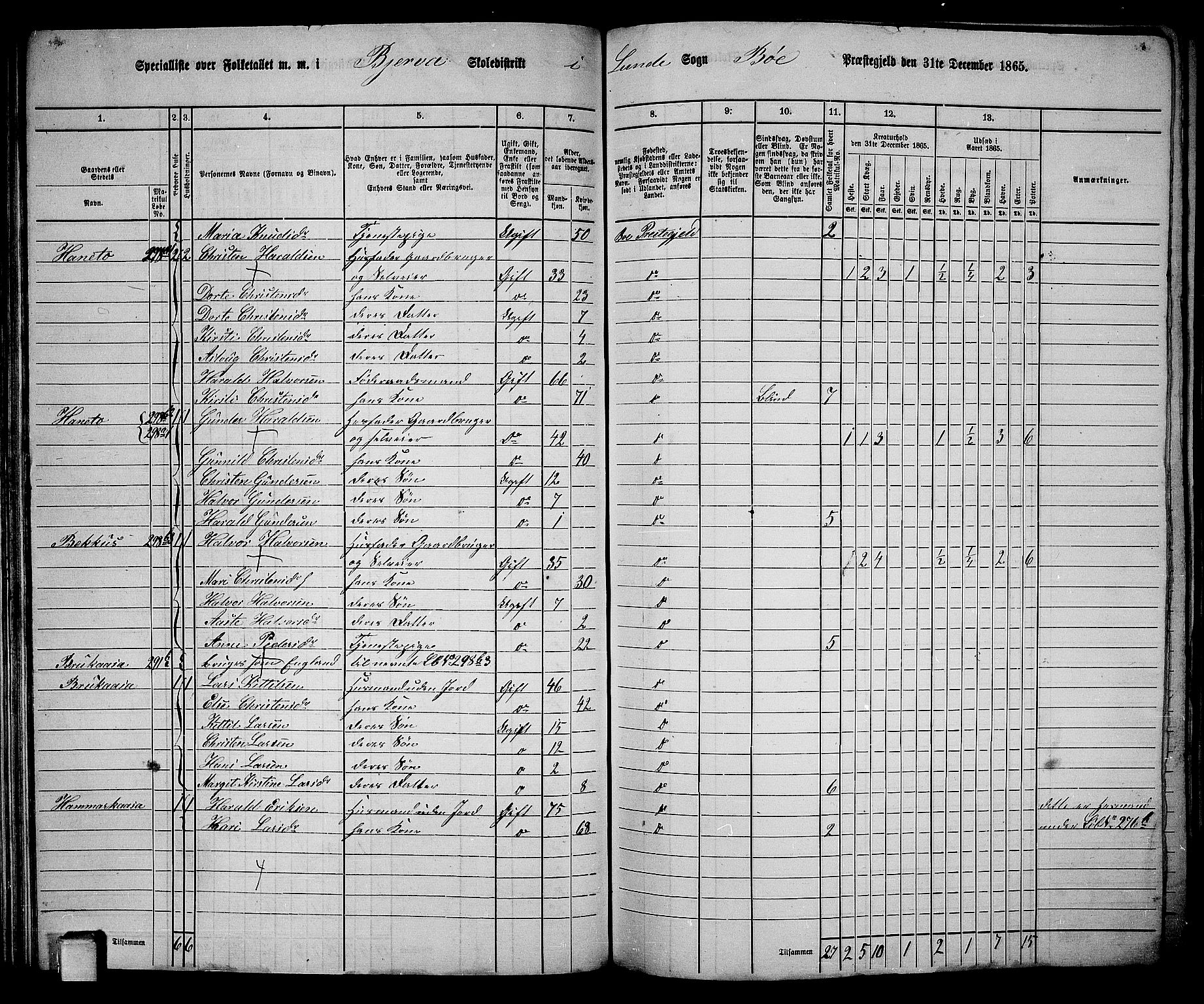 RA, 1865 census for Bø, 1865, p. 53