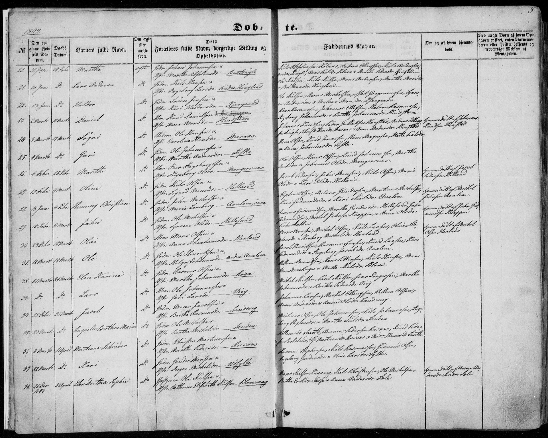 Manger sokneprestembete, SAB/A-76801/H/Haa: Parish register (official) no. A 6, 1849-1859, p. 3