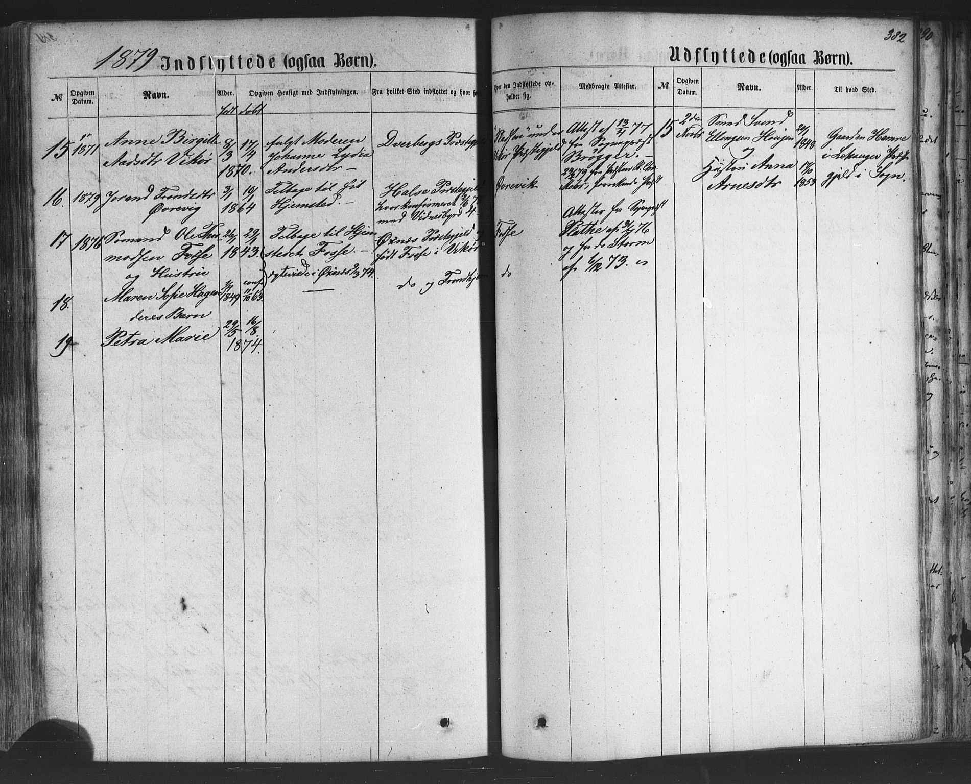 Kvam sokneprestembete, SAB/A-76201/H/Haa: Parish register (official) no. A 9, 1864-1879, p. 382