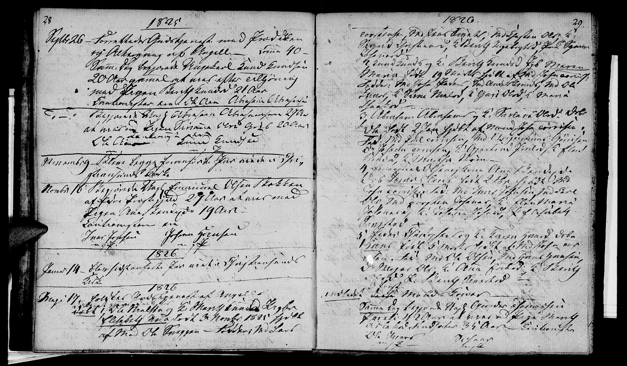 Ministerialprotokoller, klokkerbøker og fødselsregistre - Møre og Romsdal, SAT/A-1454/574/L0877: Parish register (official) no. 574A03, 1814-1832, p. 28-29