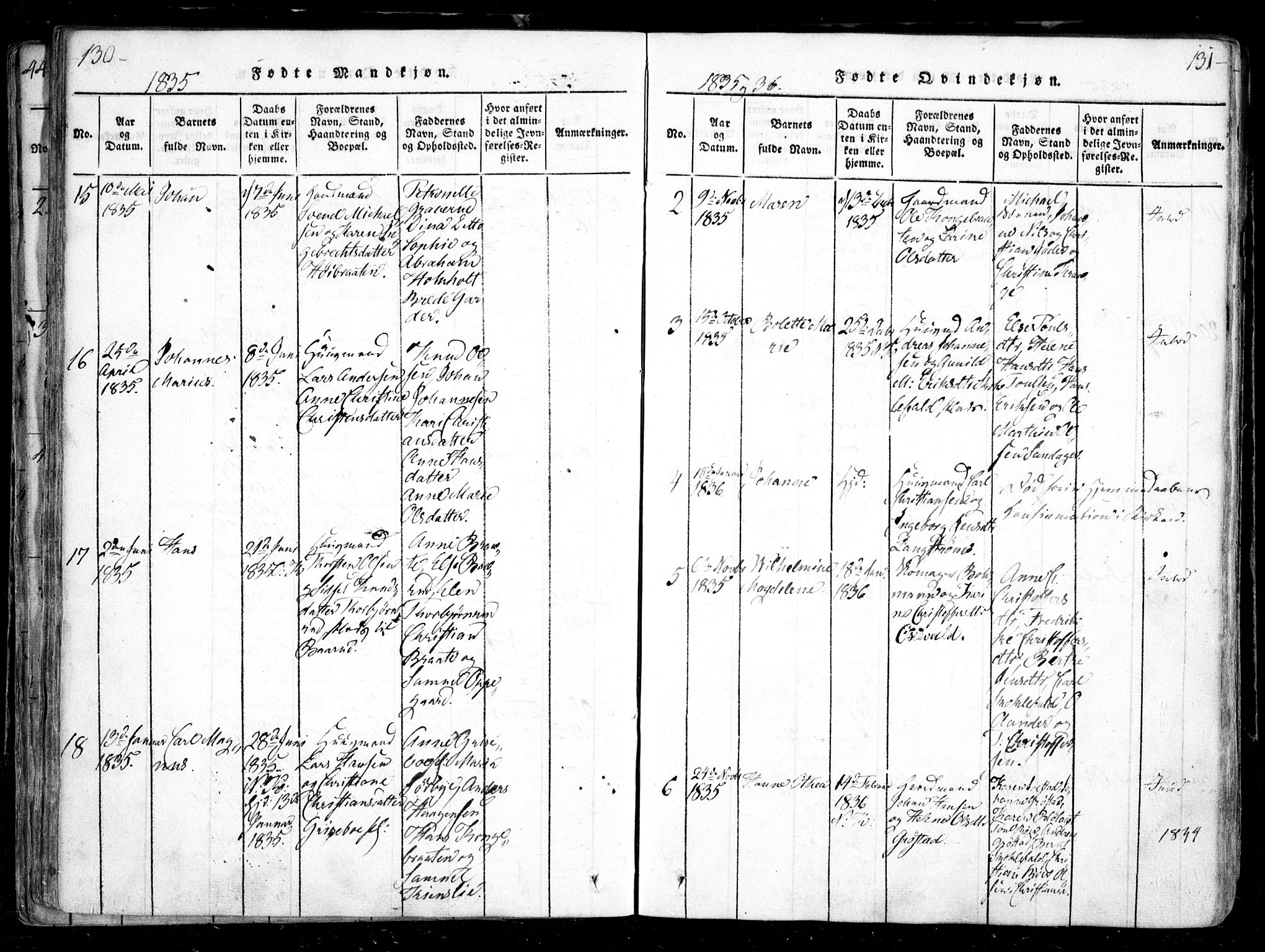 Nesodden prestekontor Kirkebøker, SAO/A-10013/F/Fa/L0006: Parish register (official) no. I 6, 1814-1847, p. 130-131
