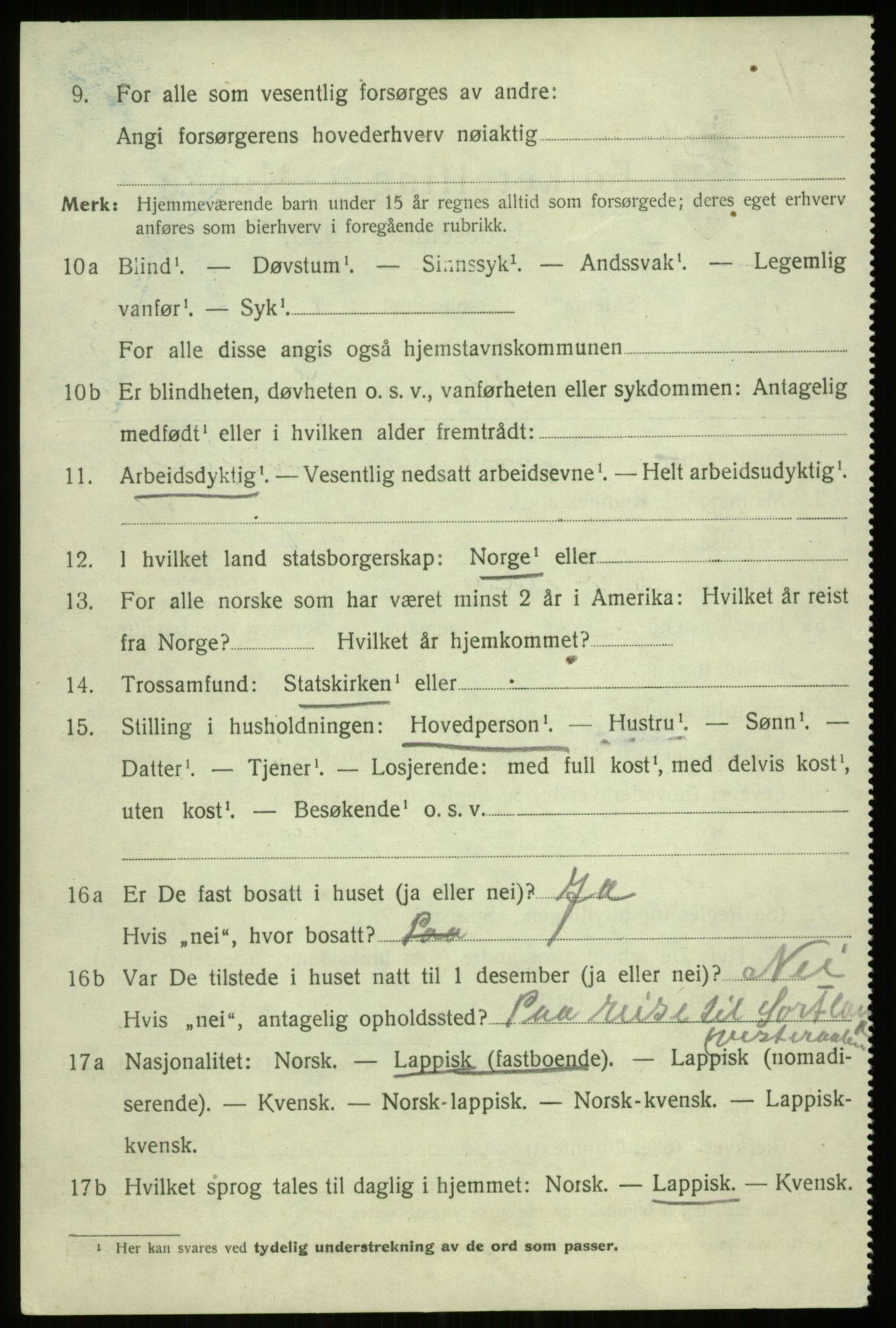 SATØ, 1920 census for Trondenes, 1920, p. 4602