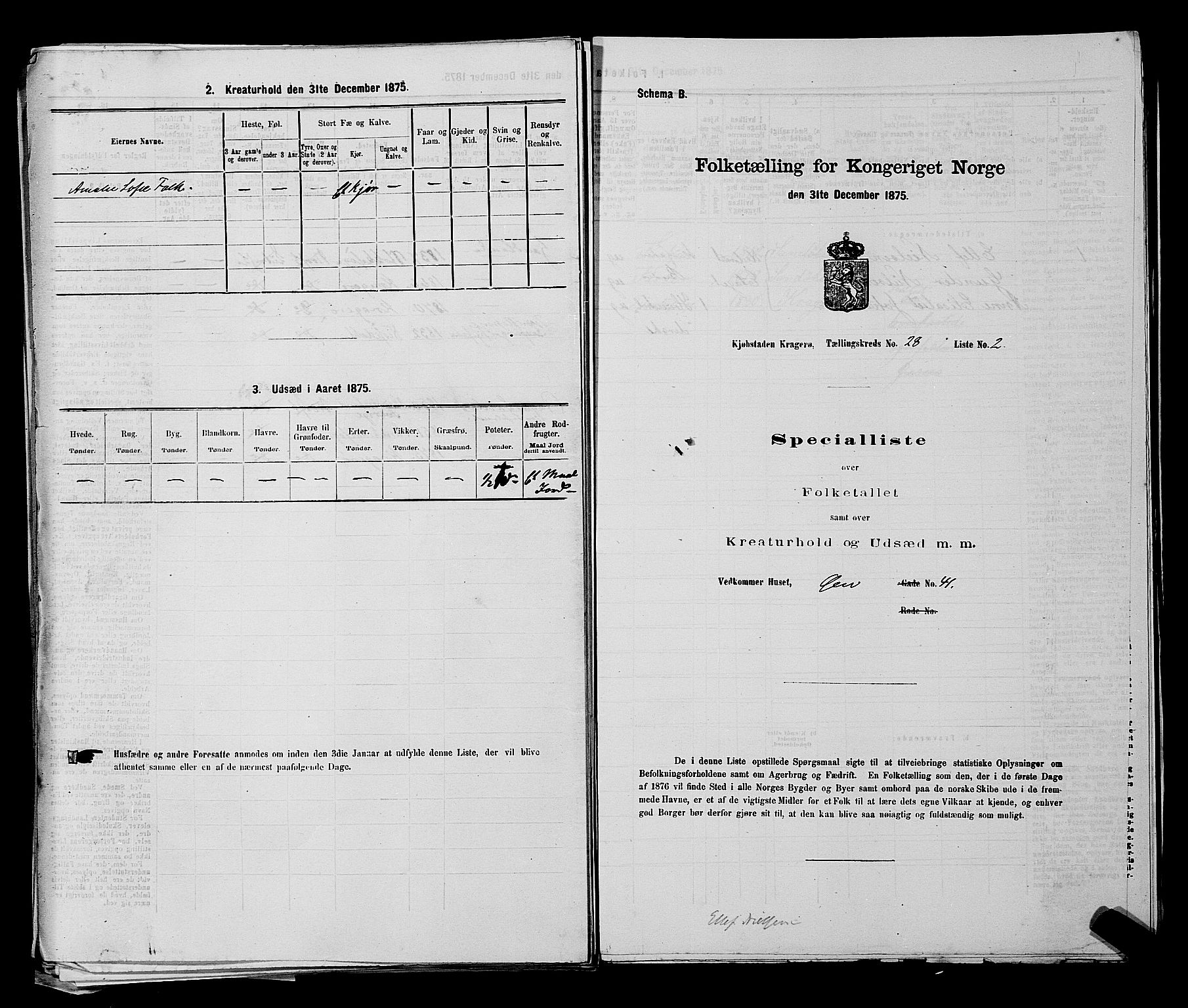 SAKO, 1875 census for 0801P Kragerø, 1875, p. 611