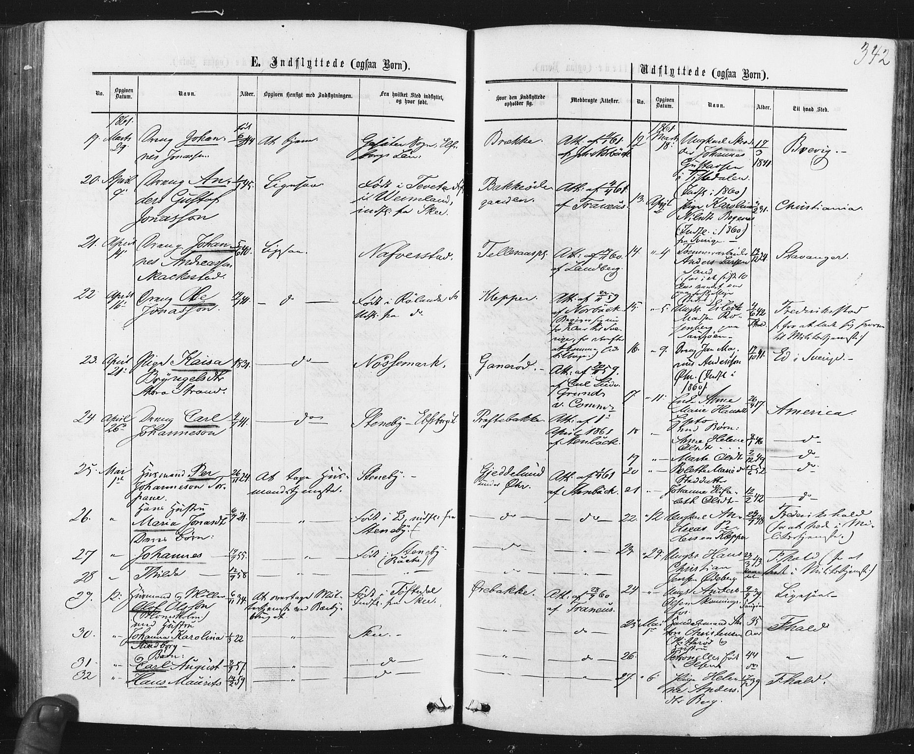 Idd prestekontor Kirkebøker, AV/SAO-A-10911/F/Fc/L0005: Parish register (official) no. III 5, 1861-1877, p. 342