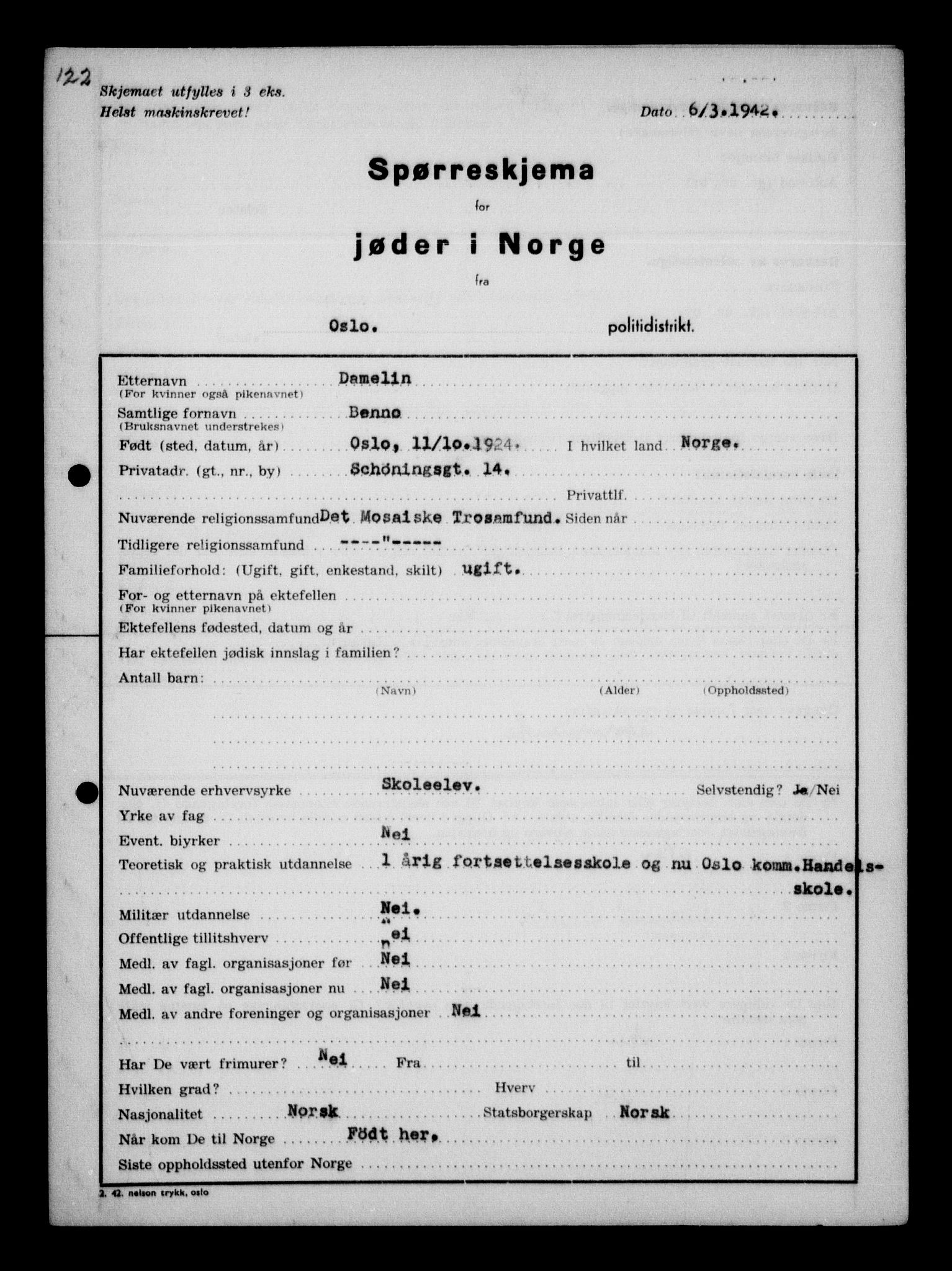 Statspolitiet - Hovedkontoret / Osloavdelingen, AV/RA-S-1329/G/Ga/L0009: Spørreskjema for jøder i Norge, Oslo Alexander-Gutman, 1942, p. 367