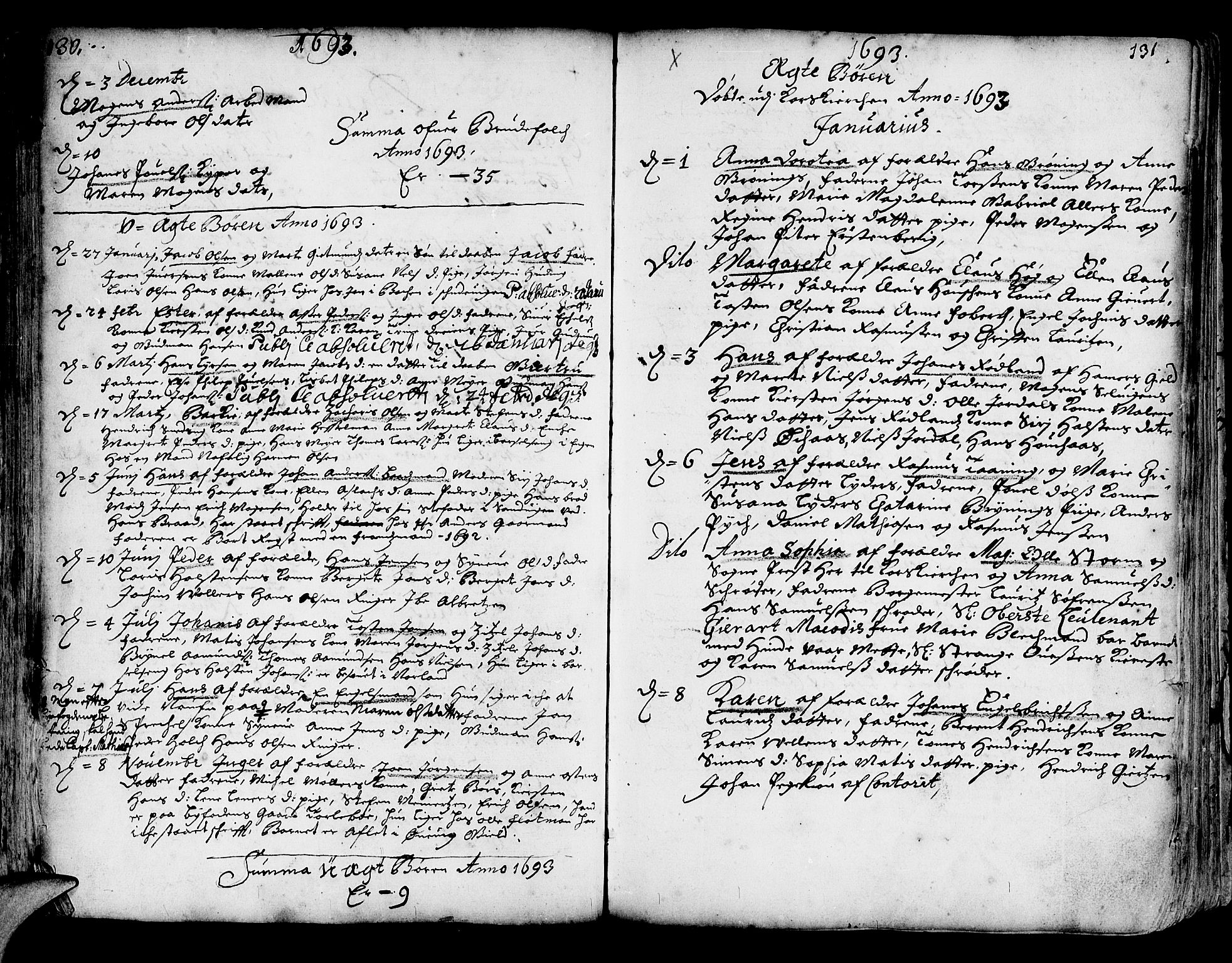Korskirken sokneprestembete, SAB/A-76101/H/Haa/L0002: Parish register (official) no. A 2, 1688-1697, p. 130-131