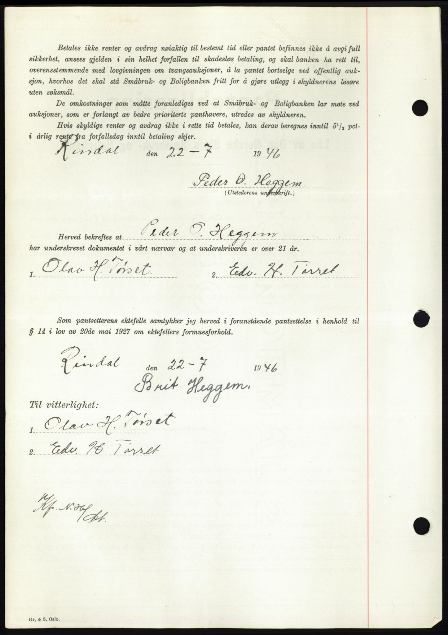 Nordmøre sorenskriveri, AV/SAT-A-4132/1/2/2Ca: Mortgage book no. B95, 1946-1947, Diary no: : 2136/1946