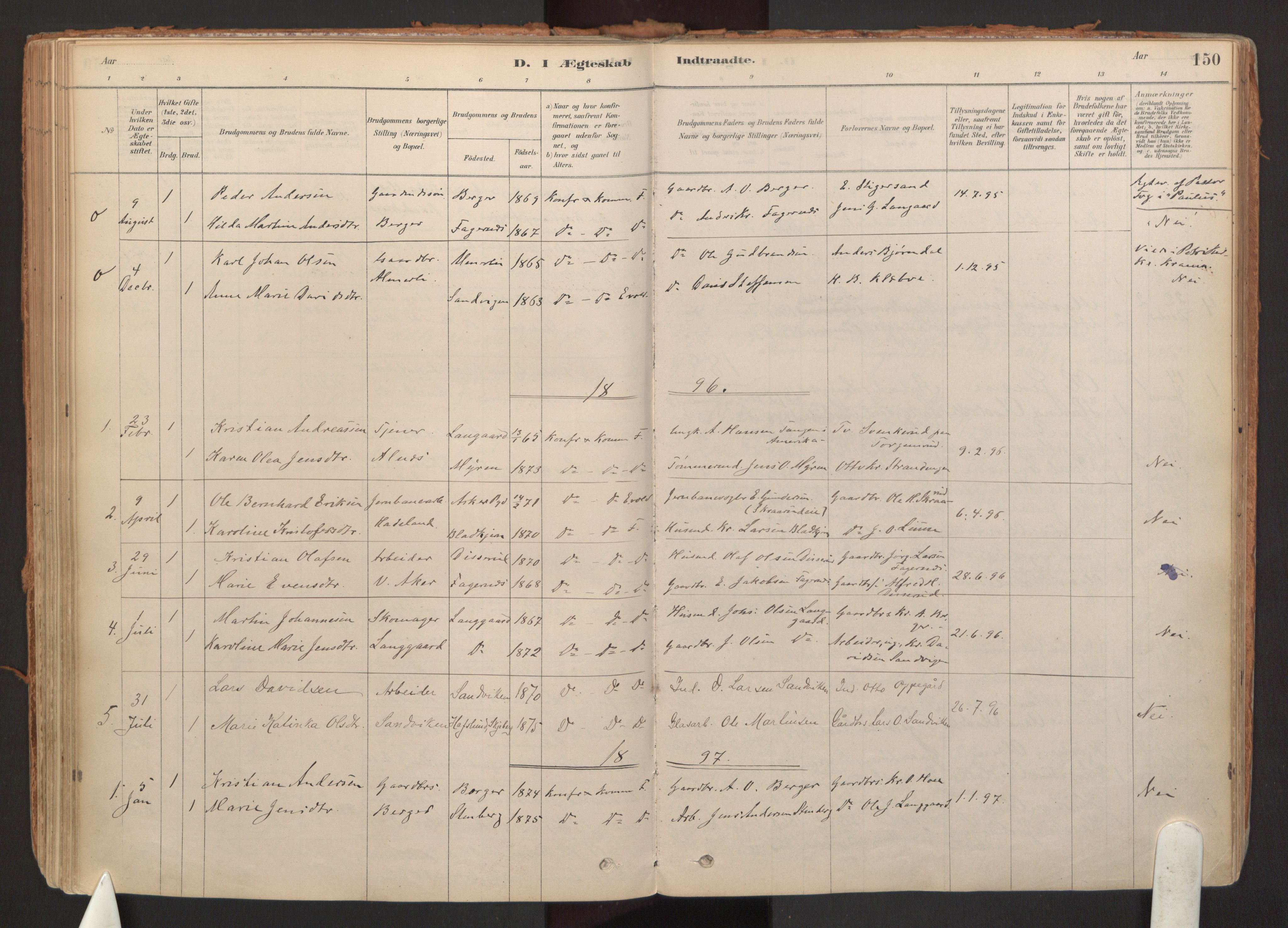 Hurdal prestekontor Kirkebøker, SAO/A-10889/F/Fb/L0003: Parish register (official) no. II 3, 1878-1920, p. 150