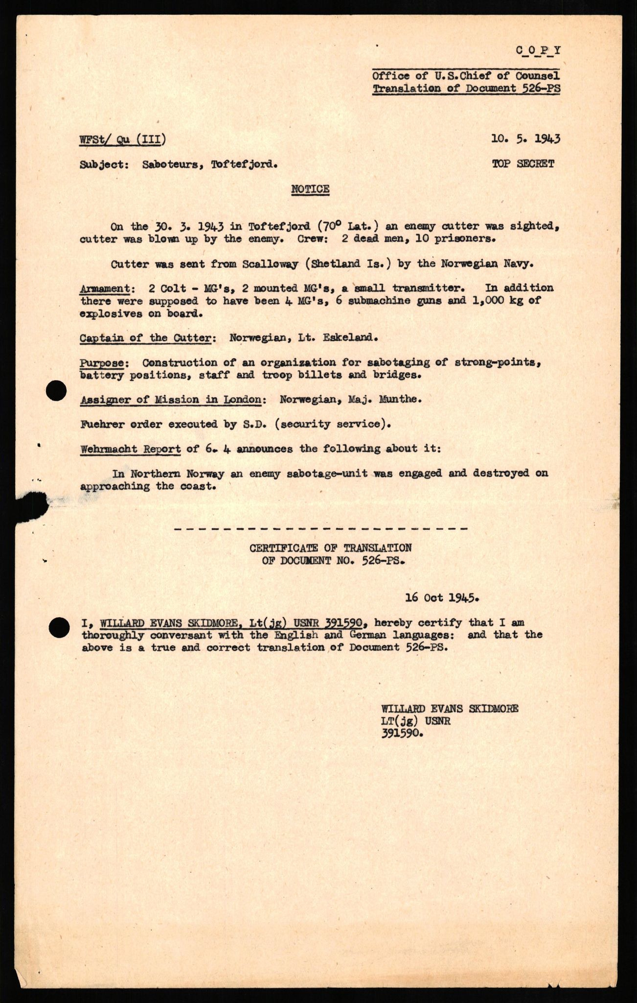 Forsvaret, Forsvarets overkommando II, RA/RAFA-3915/D/Db/L0014: CI Questionaires. Tyske okkupasjonsstyrker i Norge. Tyskere., 1945-1946, p. 389