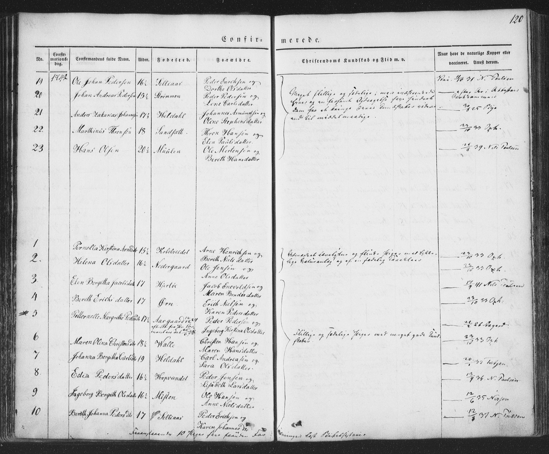 Ministerialprotokoller, klokkerbøker og fødselsregistre - Nordland, AV/SAT-A-1459/853/L0769: Parish register (official) no. 853A08, 1836-1856, p. 120