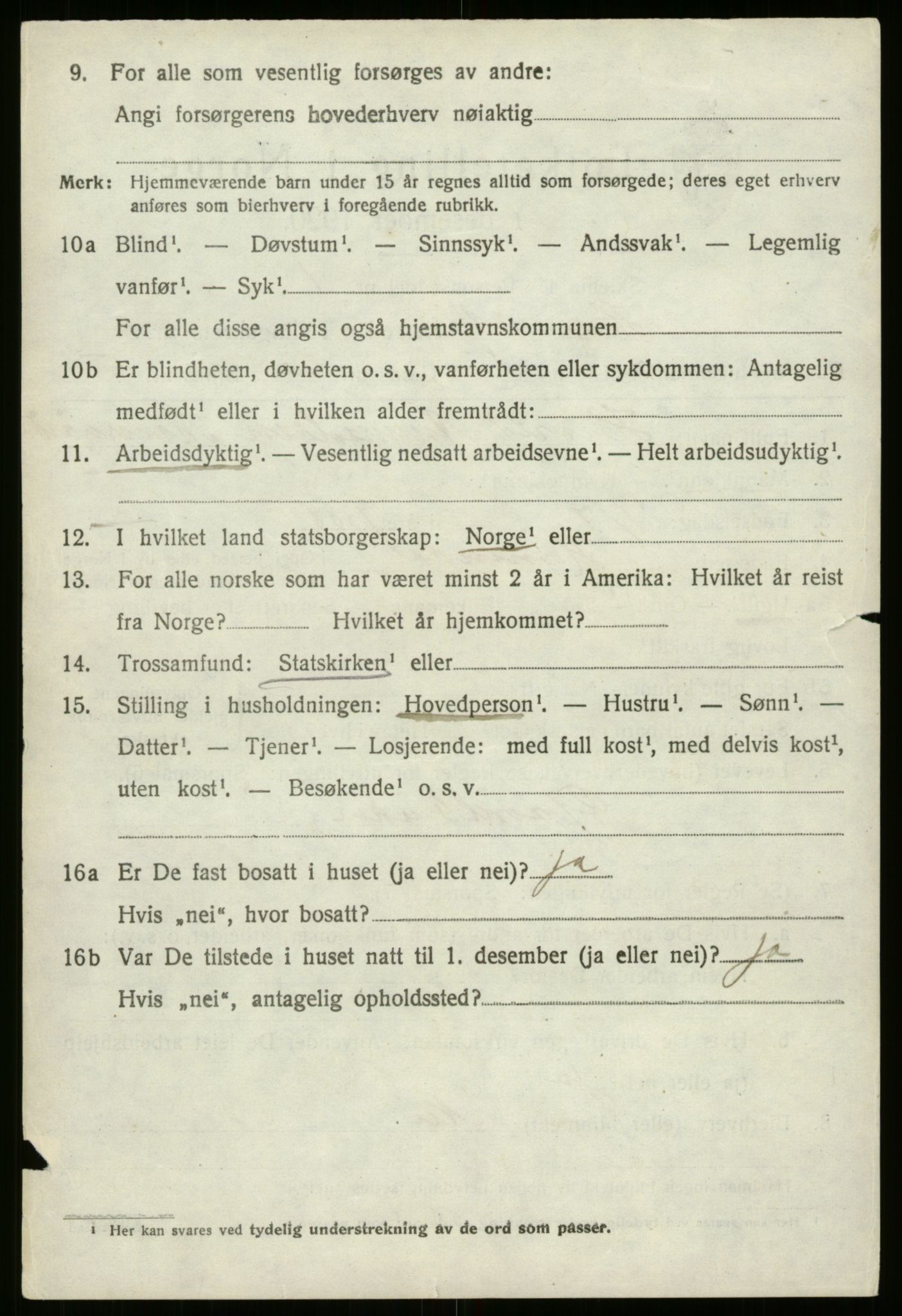 SAB, 1920 census for Hornindal, 1920, p. 1083