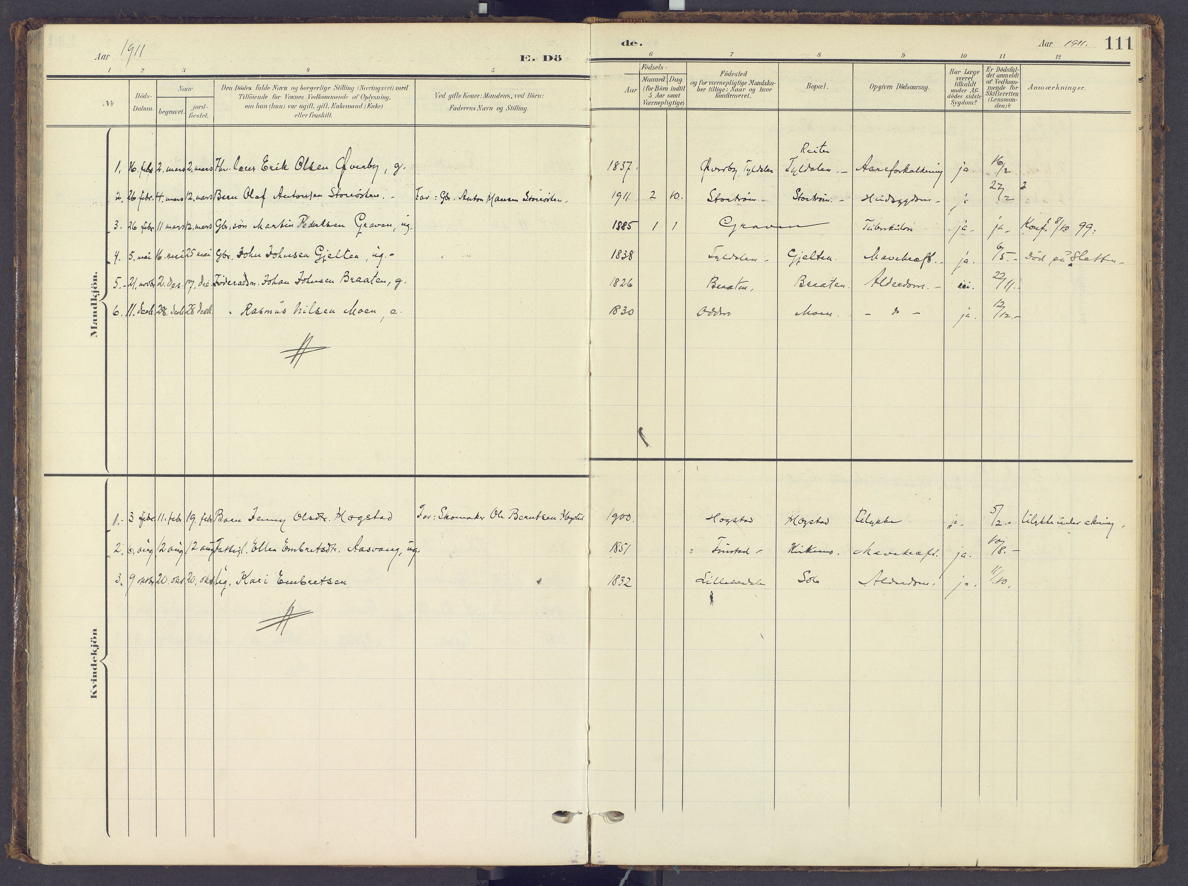 Tynset prestekontor, AV/SAH-PREST-058/H/Ha/Haa/L0028: Parish register (official) no. 28, 1902-1929, p. 111