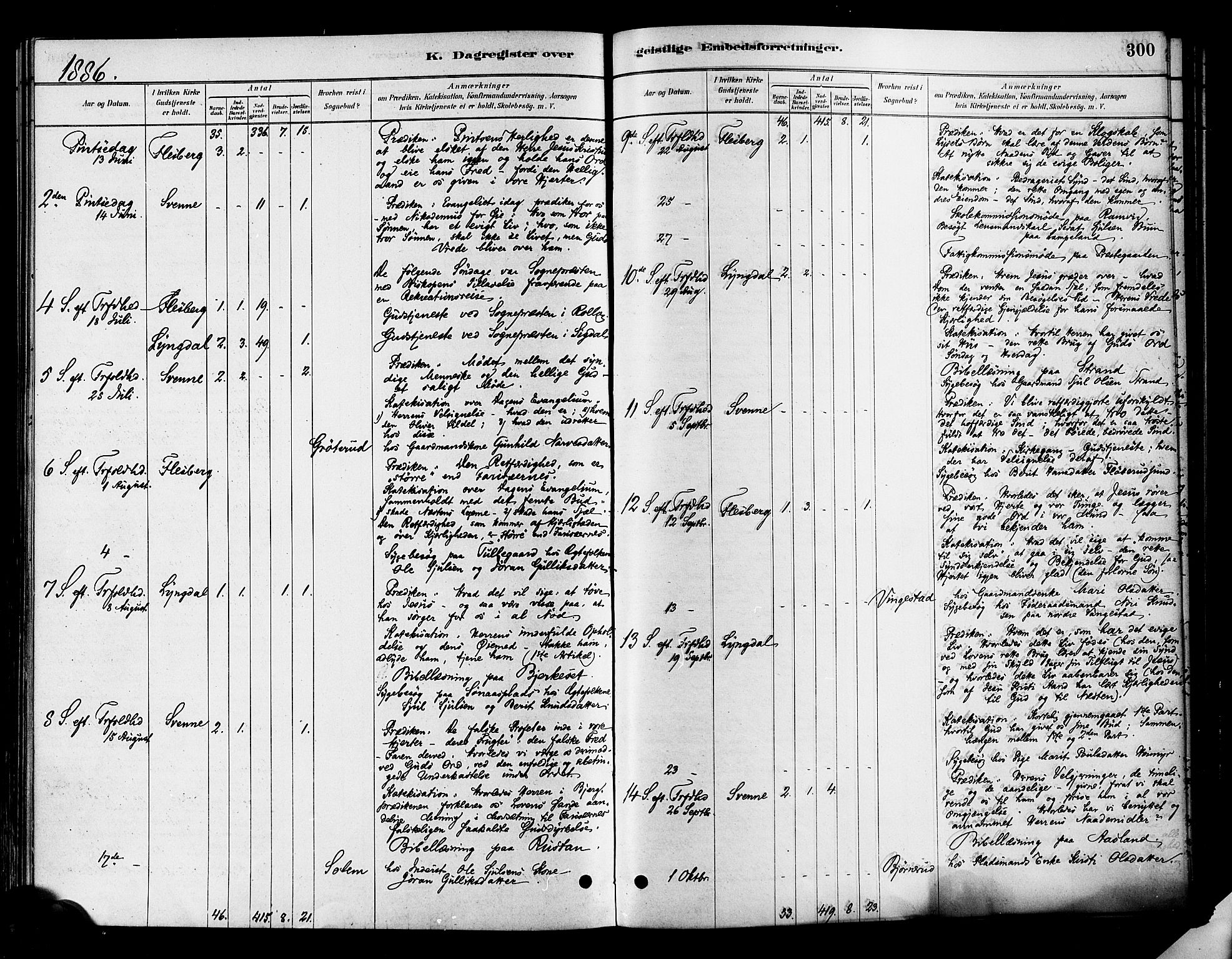 Flesberg kirkebøker, AV/SAKO-A-18/F/Fa/L0008: Parish register (official) no. I 8, 1879-1899, p. 300