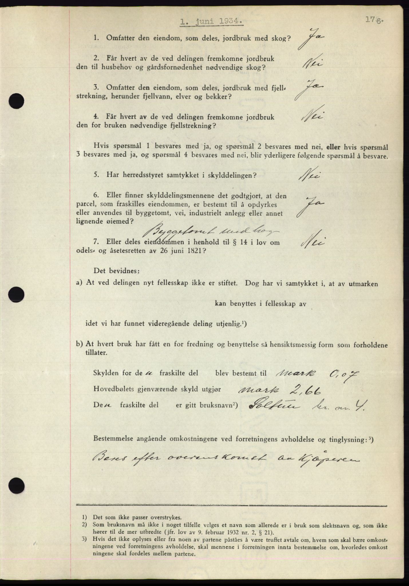 Romsdal sorenskriveri, AV/SAT-A-4149/1/2/2C/L0065: Mortgage book no. 59, 1934-1934, Deed date: 01.06.1934