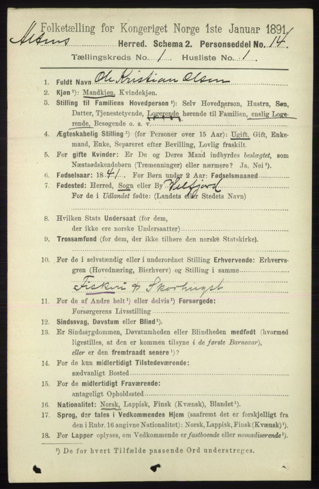 RA, 1891 census for 2012 Alta, 1891, p. 95